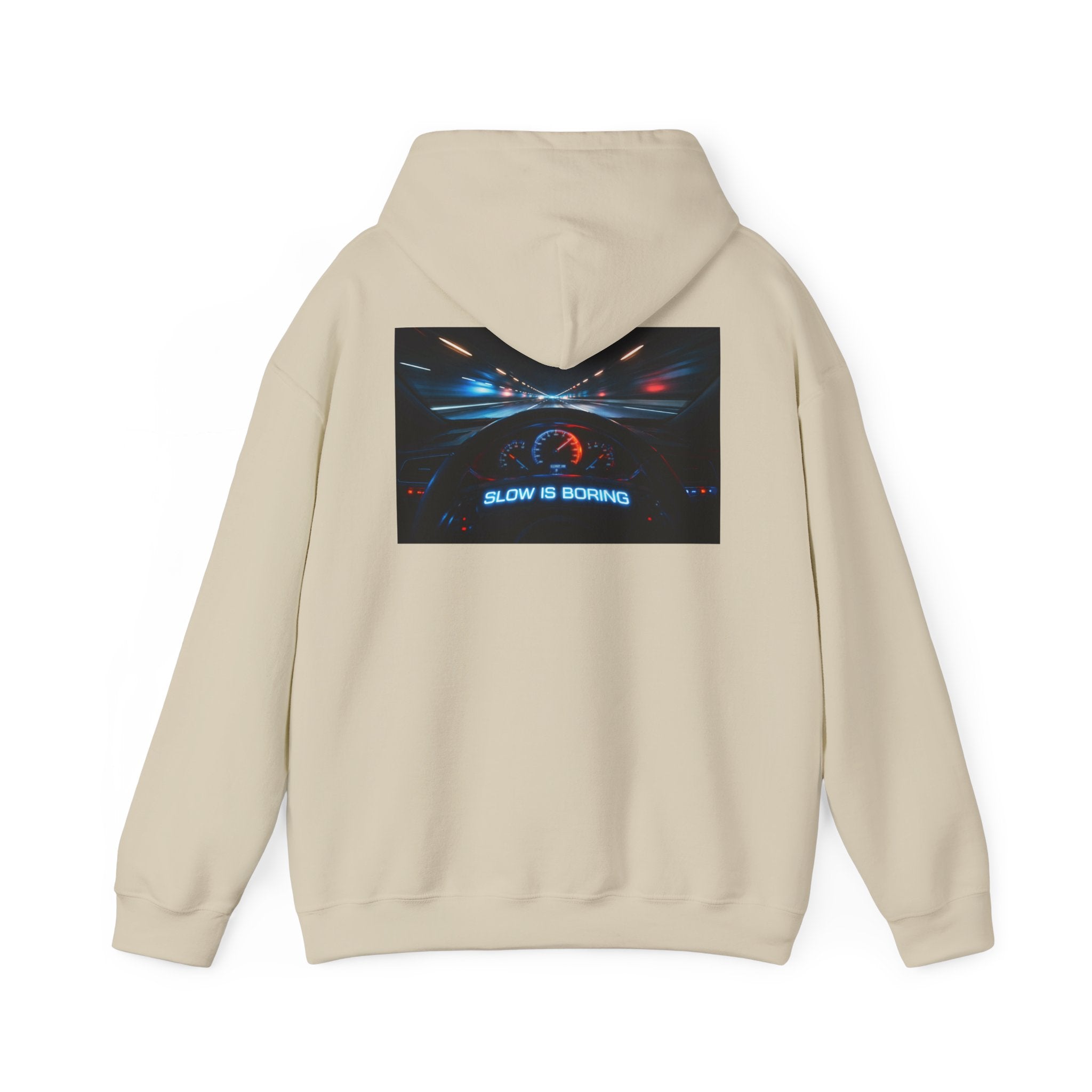 Slow Is Boring Hoodie - Racing Speed Enthusiast Dashboard Design