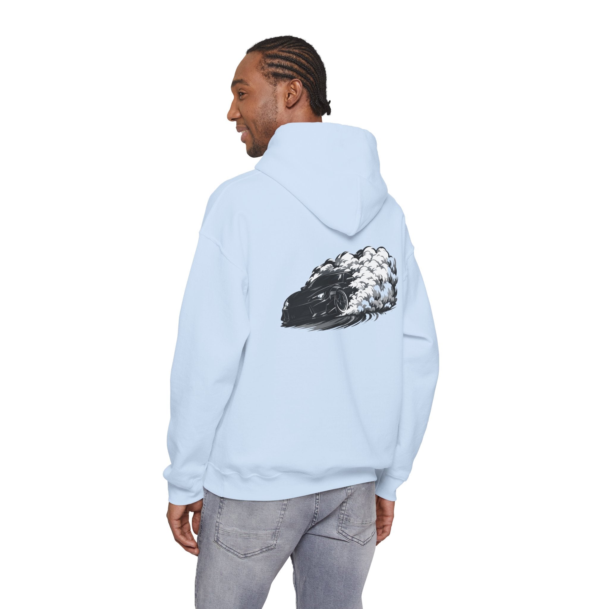 Shadow Drift Black Car Hoodie — Wide-Body Drift Design