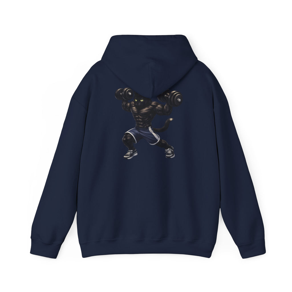 Gym Cat Hoodie — Funny Weightlifting & Workout Hoodie | Fitness Lover Gift