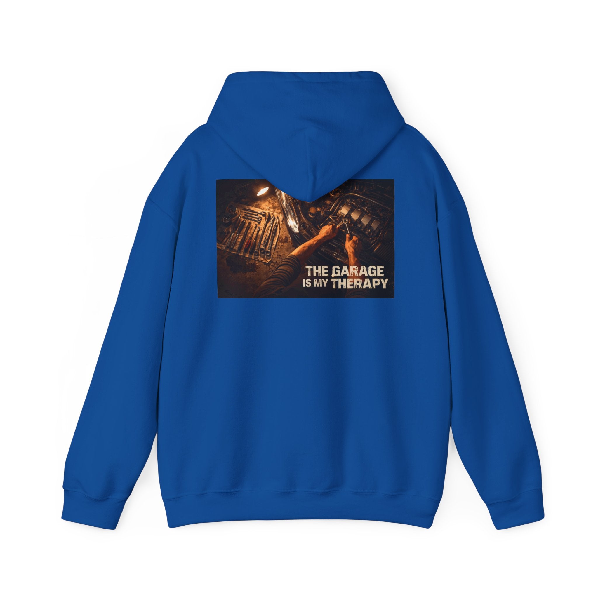 The Garage Is My Therapy Hoodie - Mechanic Car Enthusiast Gift Version 2