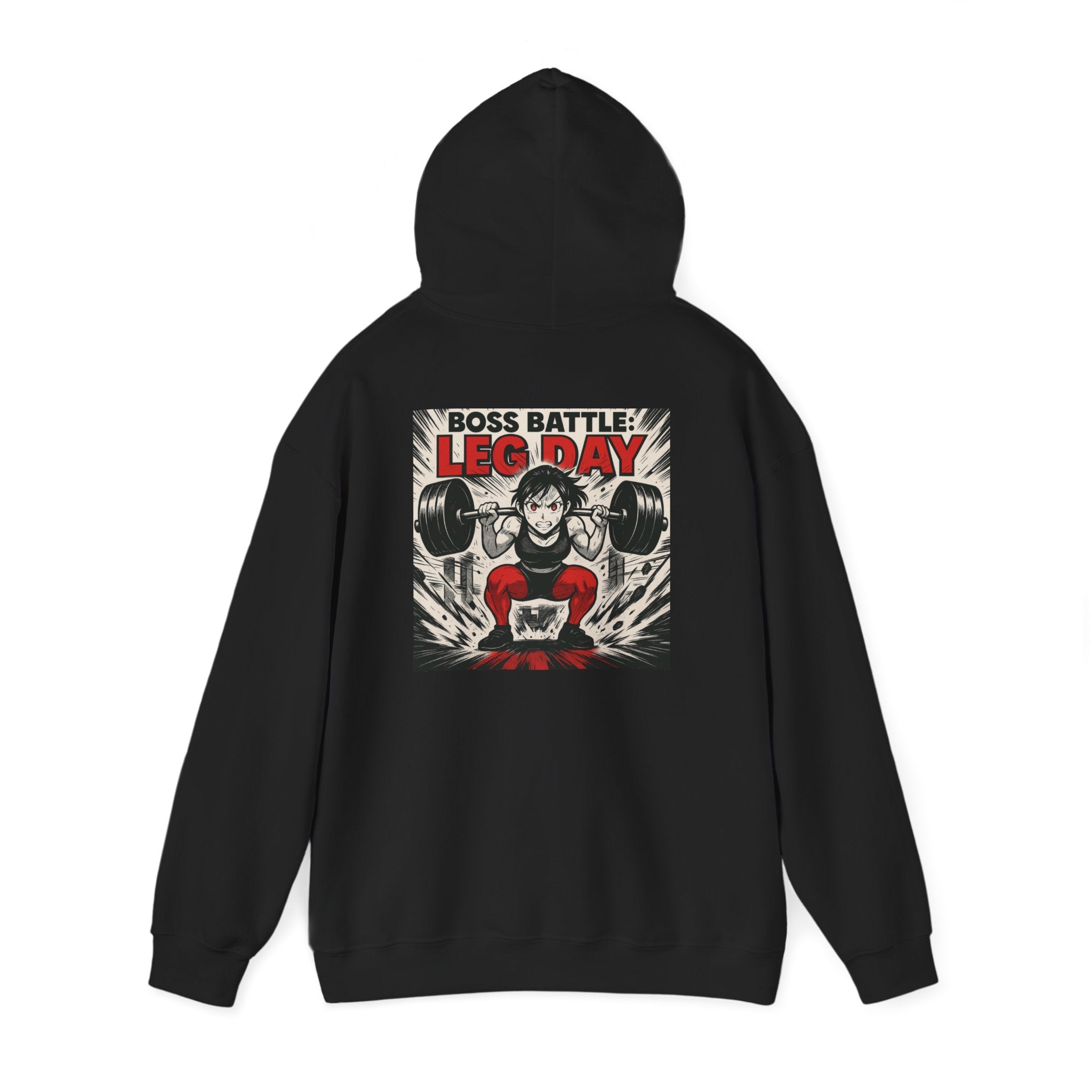 Boss Battle: Leg Day Hoodie — Anime Manga Female Lifter Gym Motivation