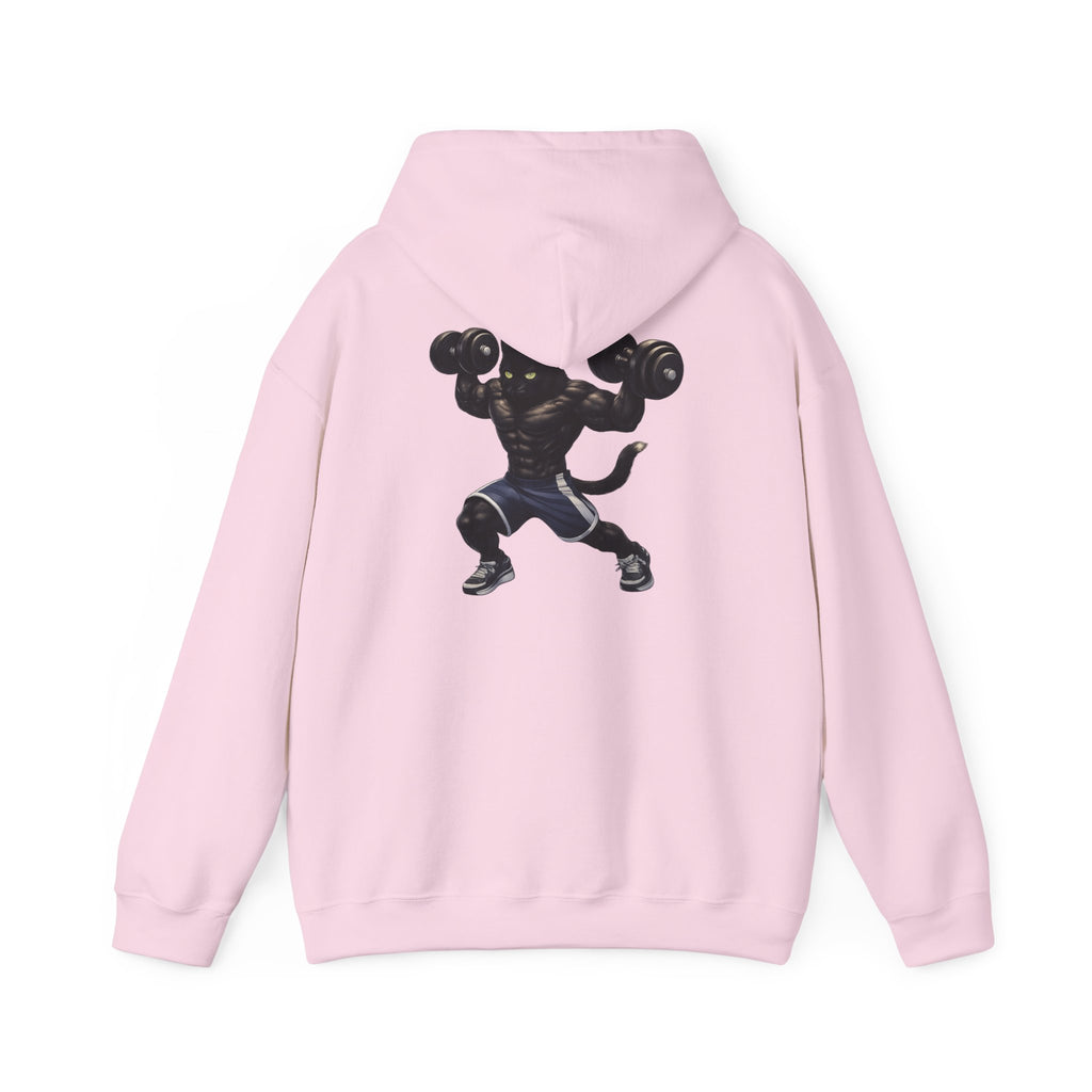 Gym Cat Hoodie — Funny Weightlifting & Workout Hoodie | Fitness Lover Gift