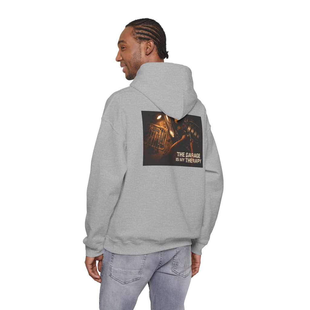 The Garage Is My Therapy Hoodie - Mechanic Car Enthusiast Gift Version 1