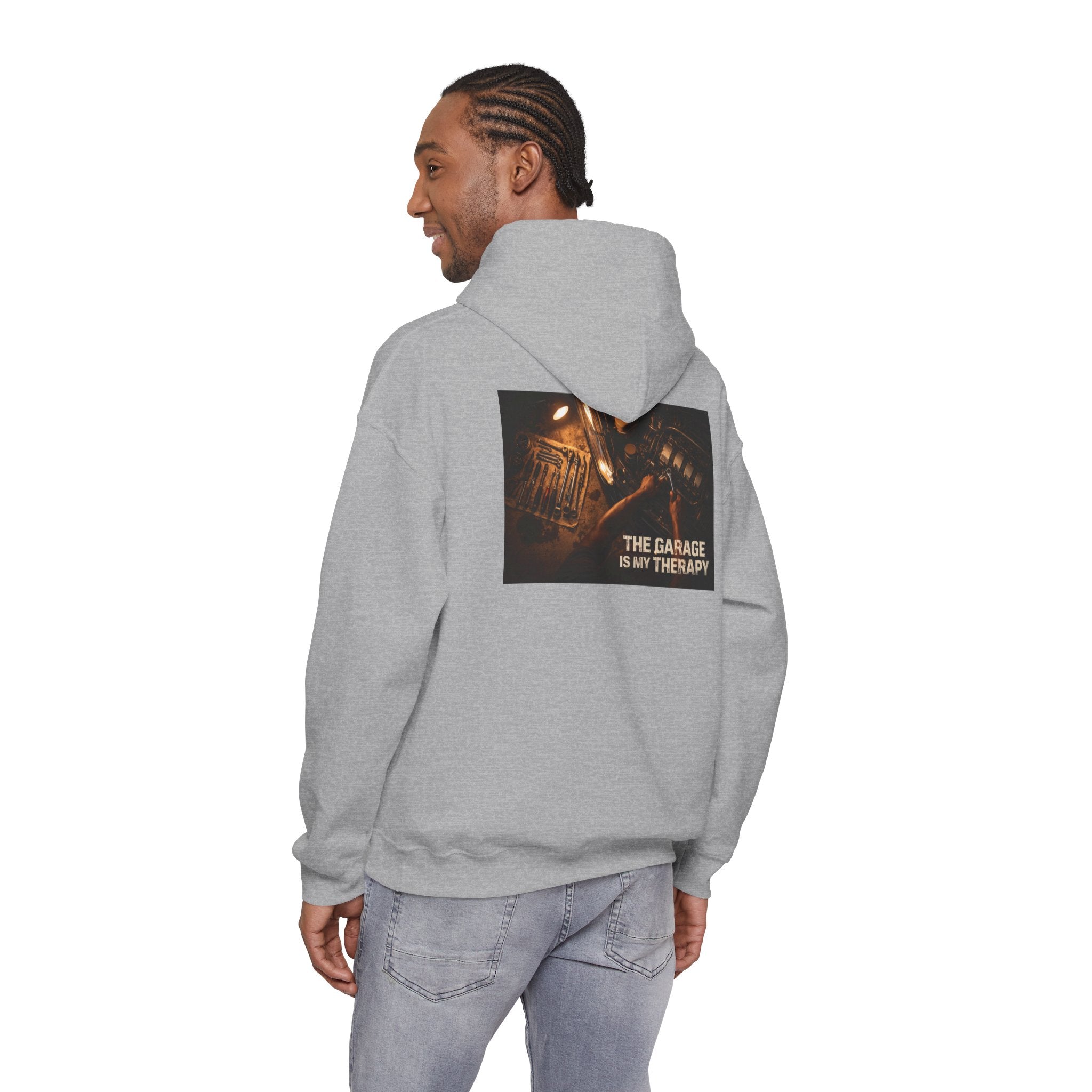 The Garage Is My Therapy Hoodie - Mechanic Car Enthusiast Gift Version 1