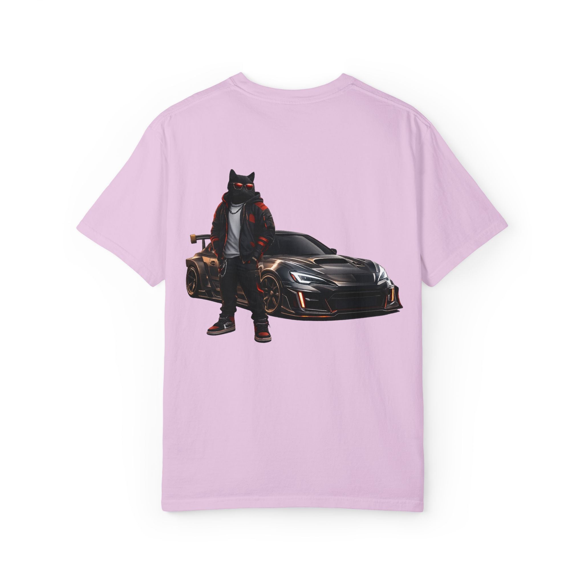 Cool Black Cat Streetwear Custom Widebody Sports Car JDM T-Shirt