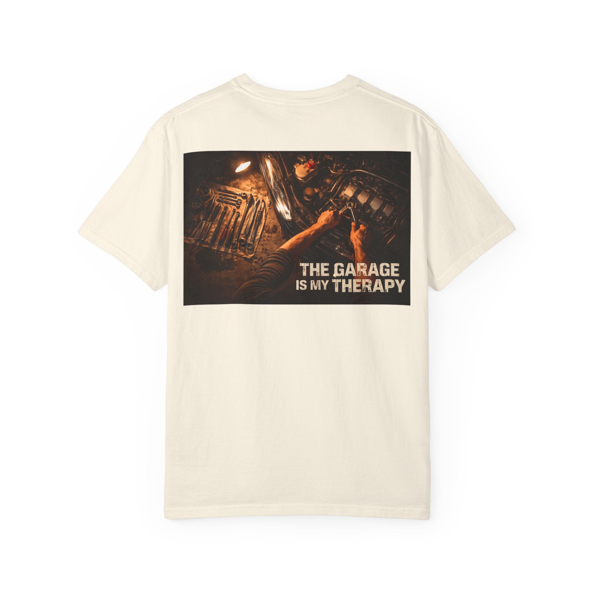 The Garage Is My Therapy T-Shirt - Mechanic Car Enthusiast Gift Version 2