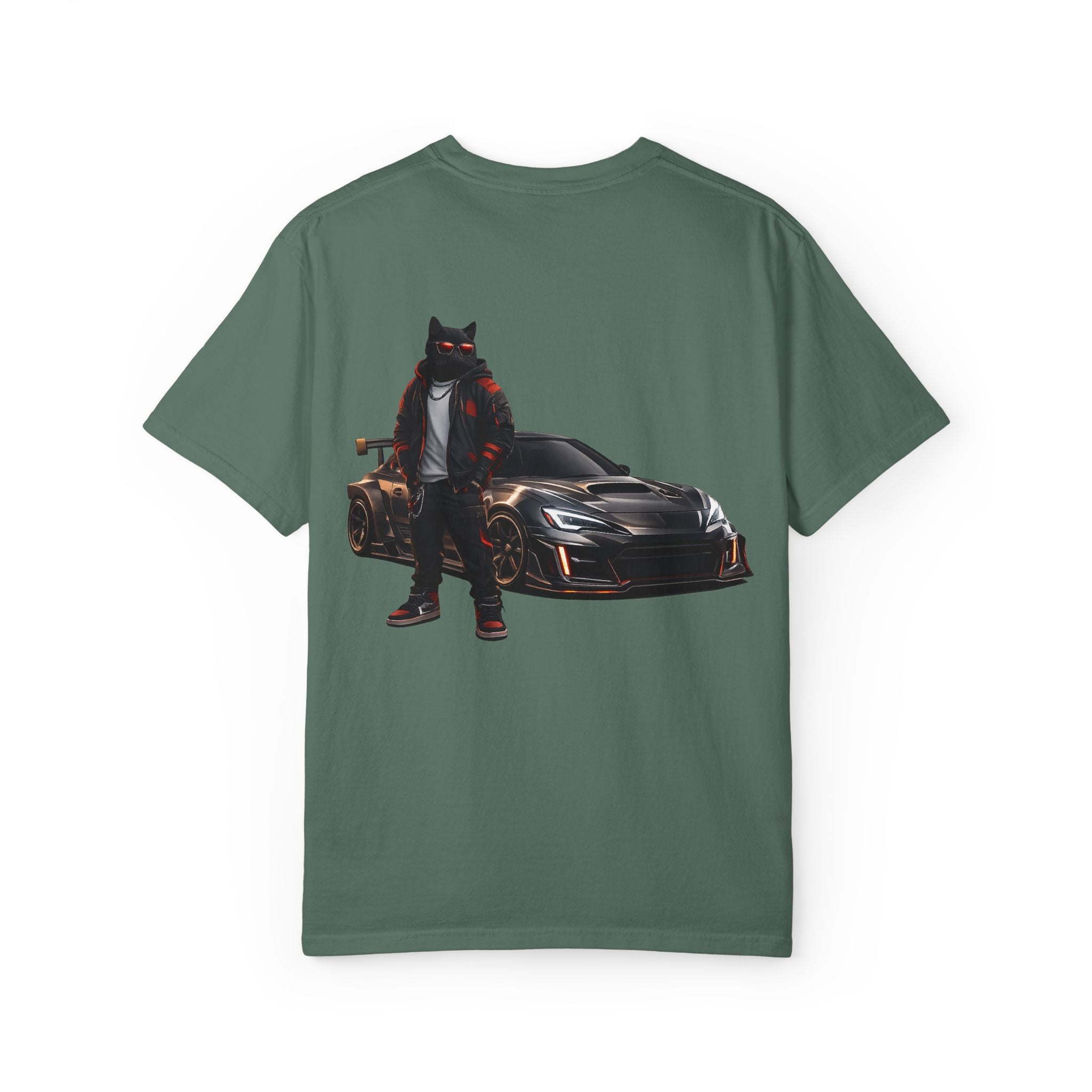 Cool Black Cat Streetwear Custom Widebody Sports Car JDM T-Shirt