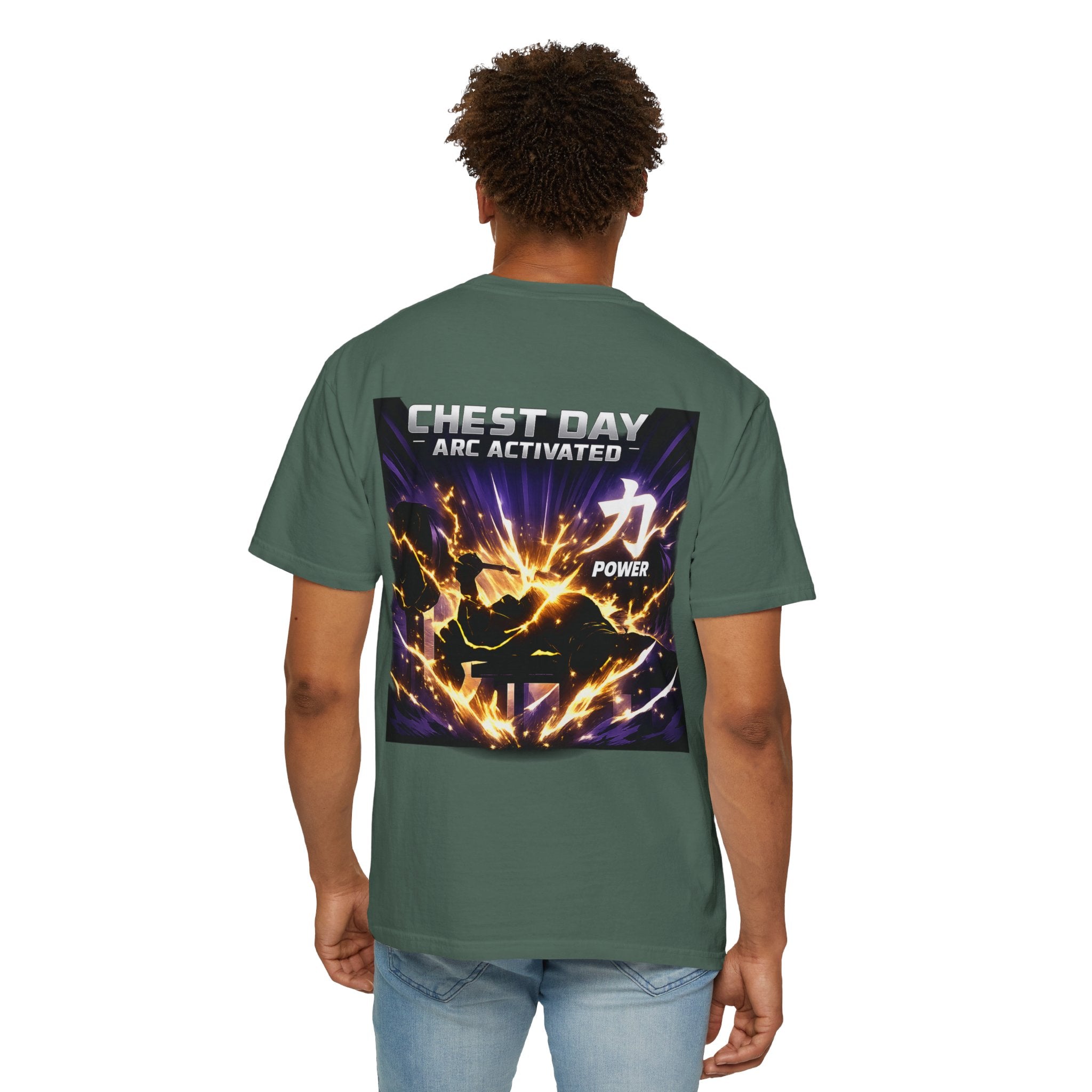 Chest Day Arc Activated Men’s Power Kanji Gym T-Shirt