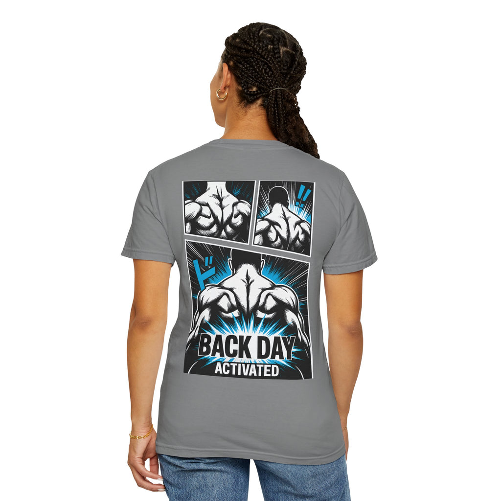 Back Day Activated Comic Gym T-Shirt — Workout Motivation for Bodybuilders