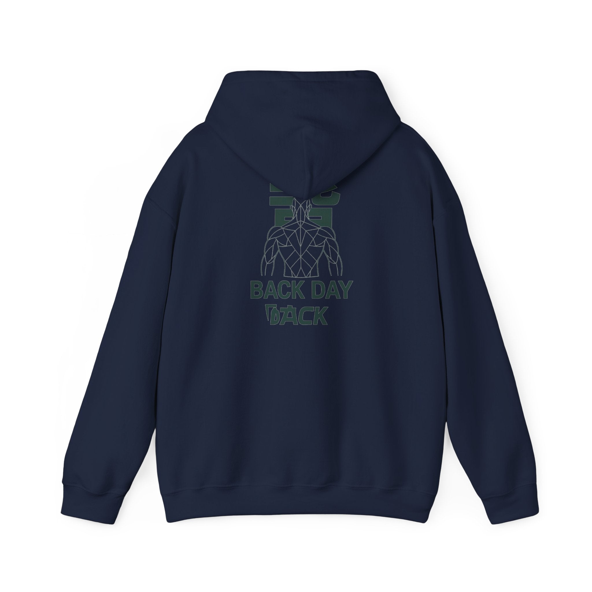 Back Day Attack Geometric Muscle Anatomy Hoodie — "北" Back Training Motivation Green