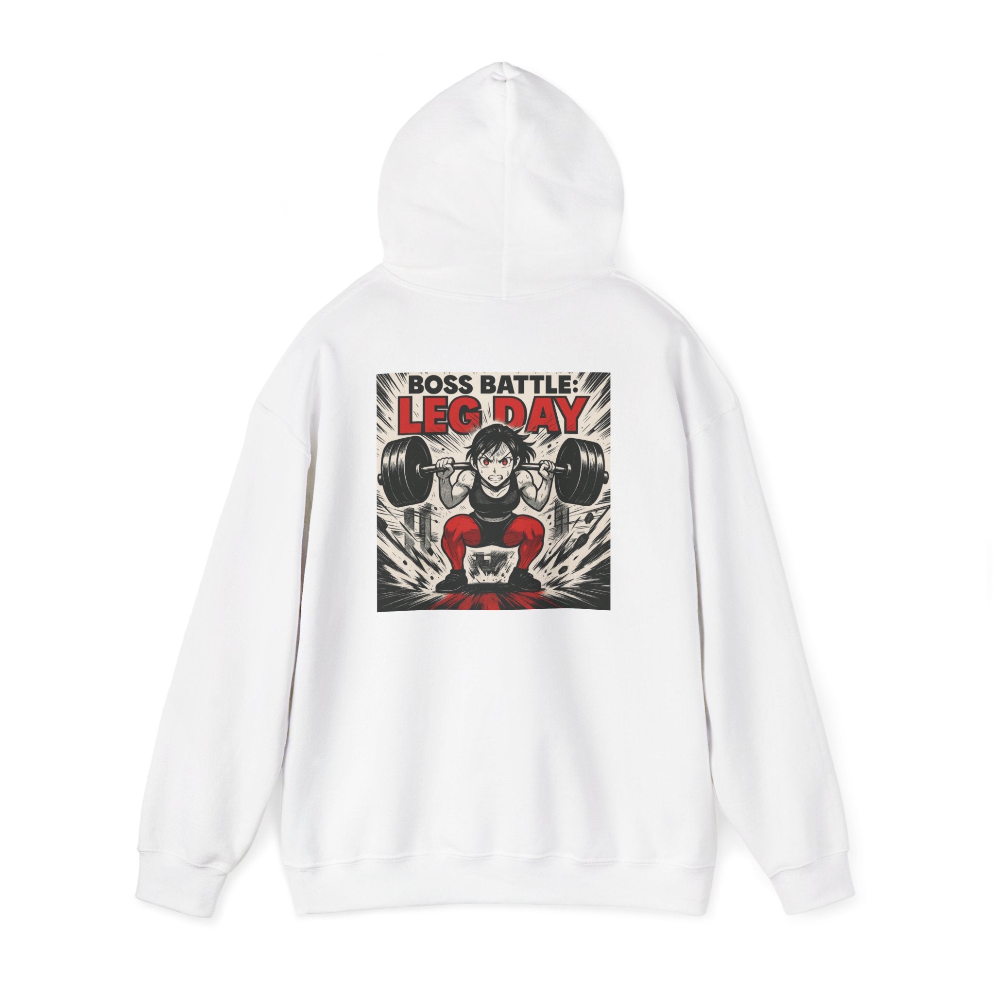 Boss Battle: Leg Day Hoodie — Anime Manga Female Lifter Gym Motivation