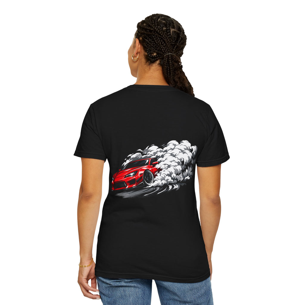 Red Fury Drift T-Shirt — Modified Wide-Body JDM Drift Car Design