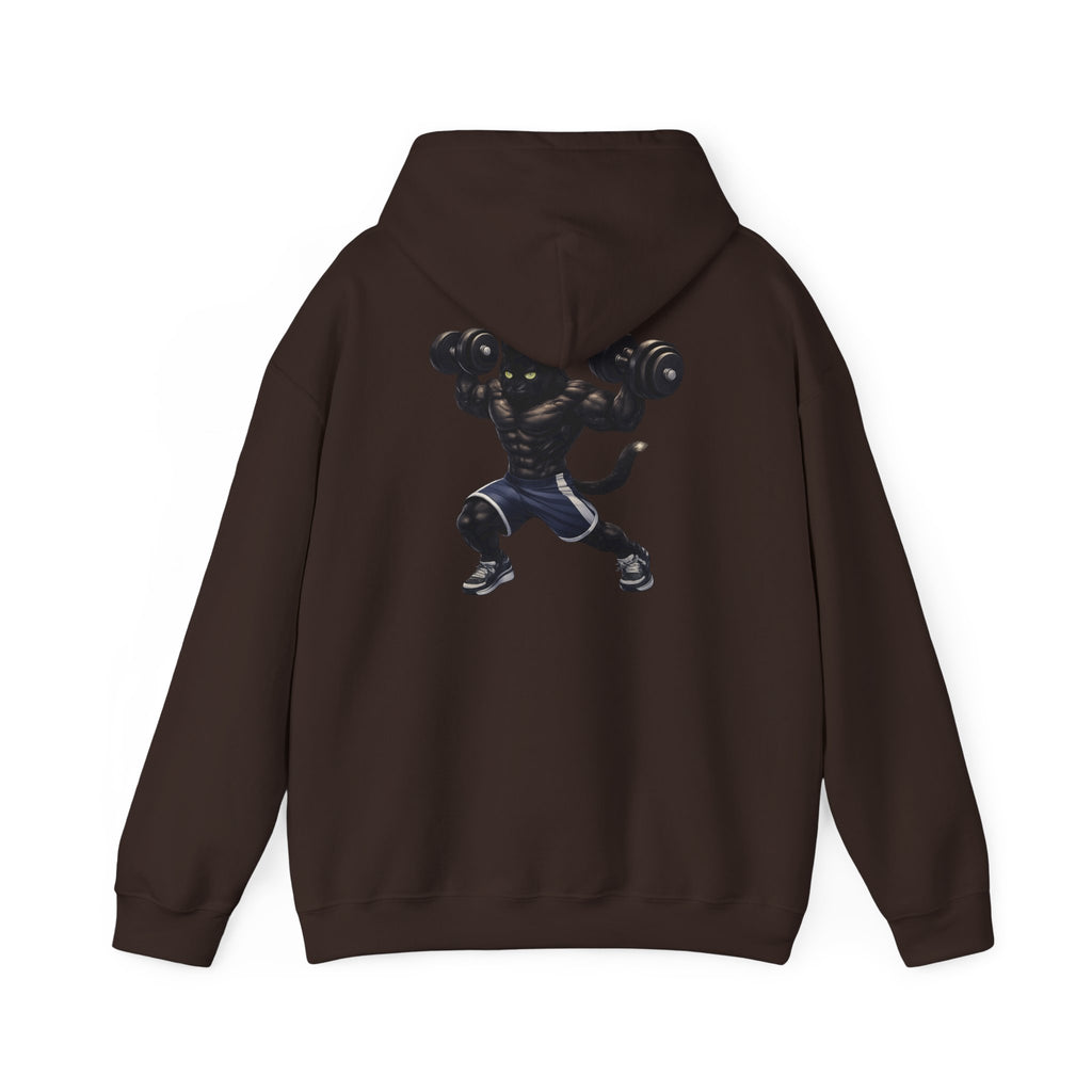 Gym Cat Hoodie — Funny Weightlifting & Workout Hoodie | Fitness Lover Gift