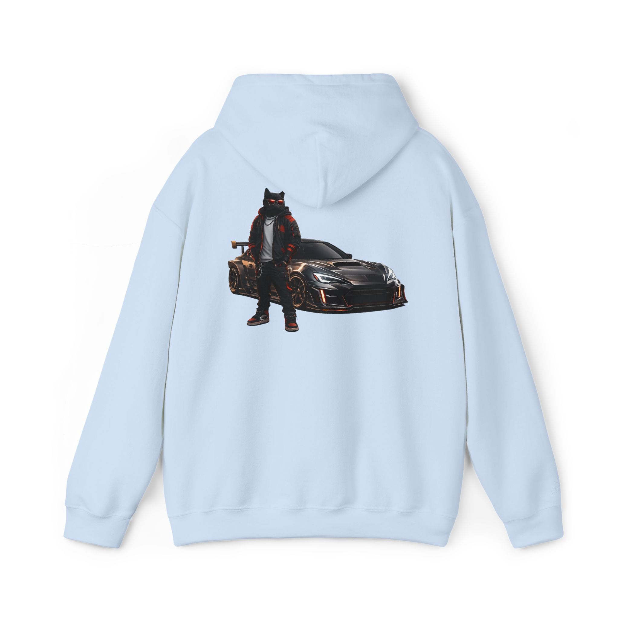 Cool Black Cat Streetwear Custom Widebody Sports Car JDM Hoodie