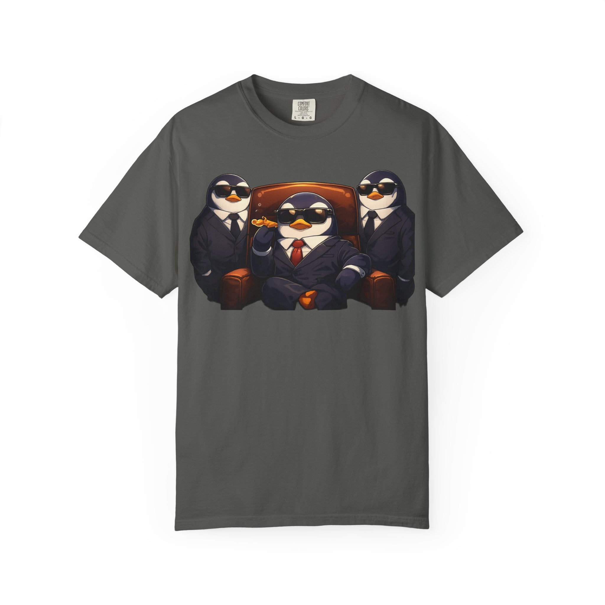 Penguin Mafia Boss T-Shirt — Funny Godfather Penguins in Suits, Cigar & Bodyguards