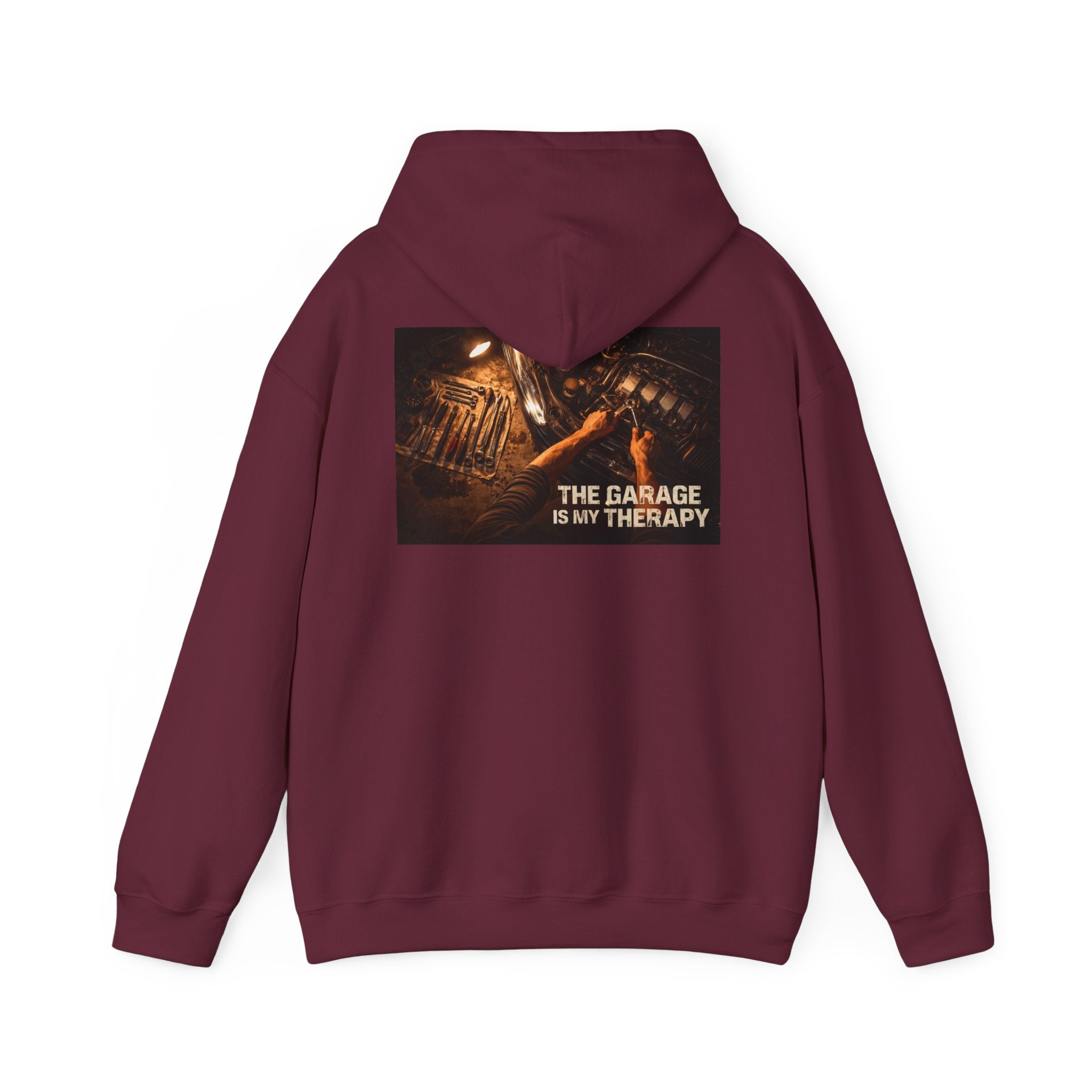 The Garage Is My Therapy Hoodie - Mechanic Car Enthusiast Gift Version 2