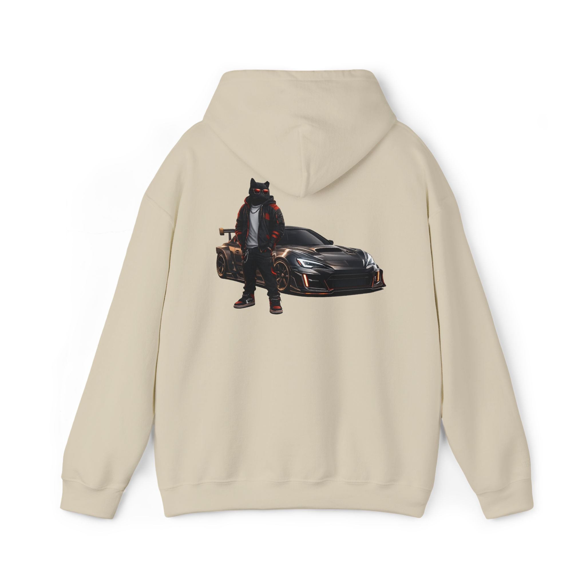 Cool Black Cat Streetwear Custom Widebody Sports Car JDM Hoodie