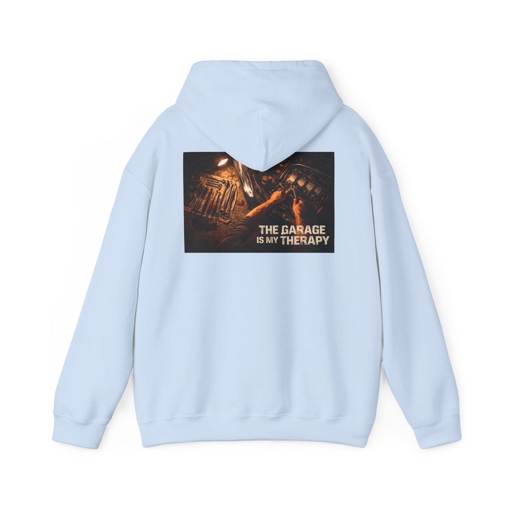 The Garage Is My Therapy Hoodie - Mechanic Car Enthusiast Gift Version 2