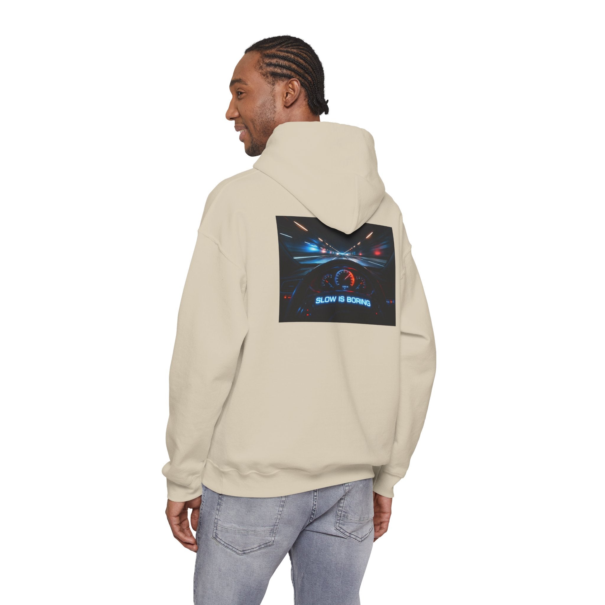 Slow Is Boring Hoodie - Racing Speed Enthusiast Dashboard Design