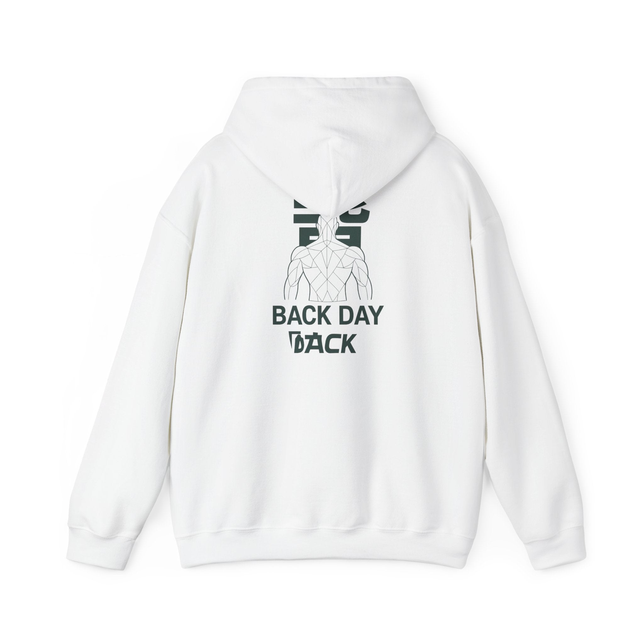 Back Day Attack Geometric Muscle Anatomy Hoodie — "北" Back Training Motivation Green