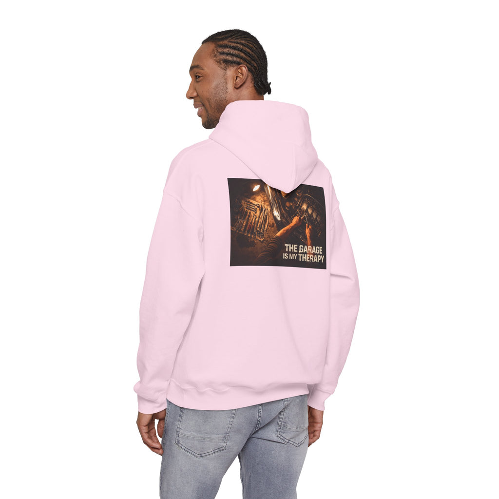 The Garage Is My Therapy Hoodie - Mechanic Car Enthusiast Gift Version 2