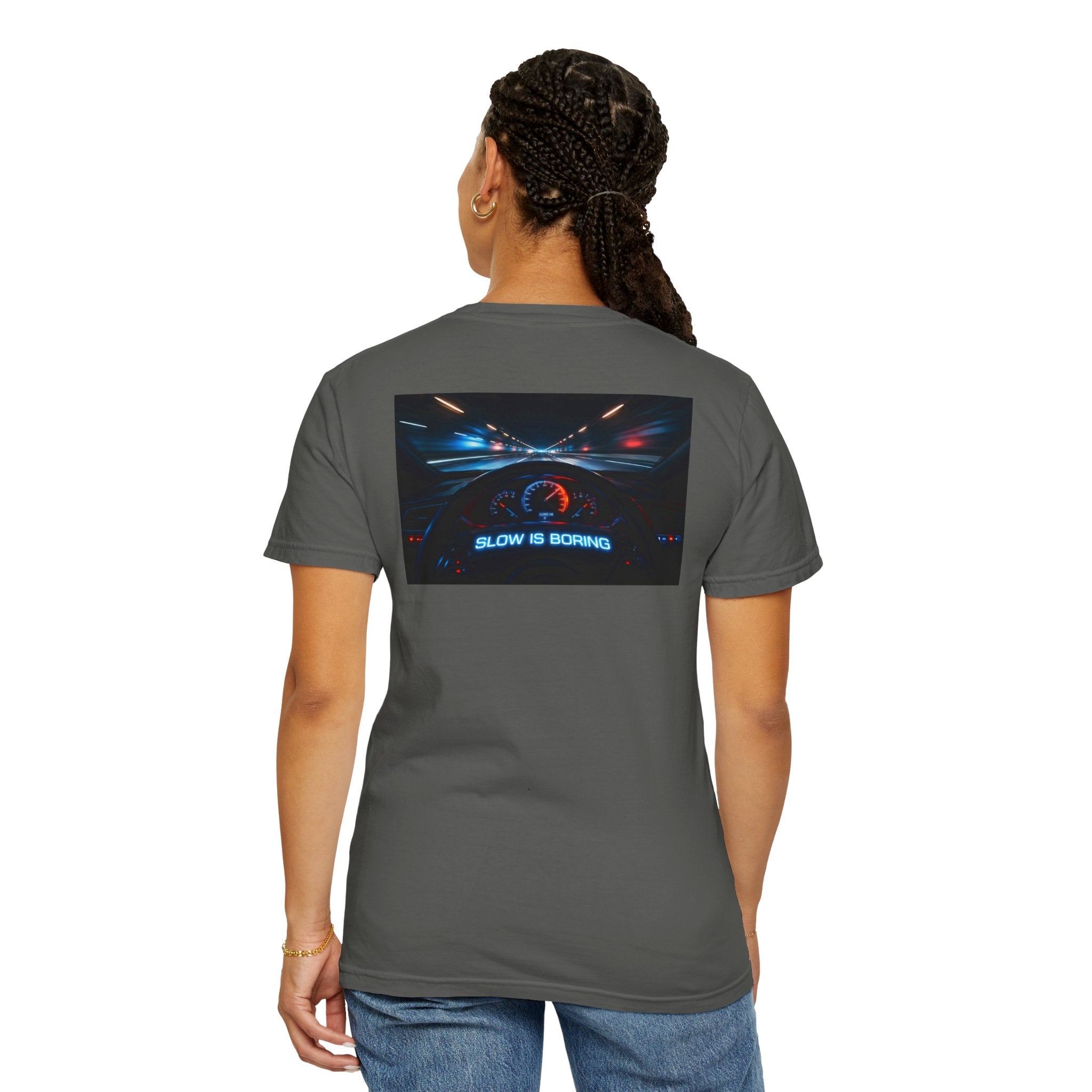 Slow Is Boring Shirt - Racing Speed Enthusiast Dashboard Design
