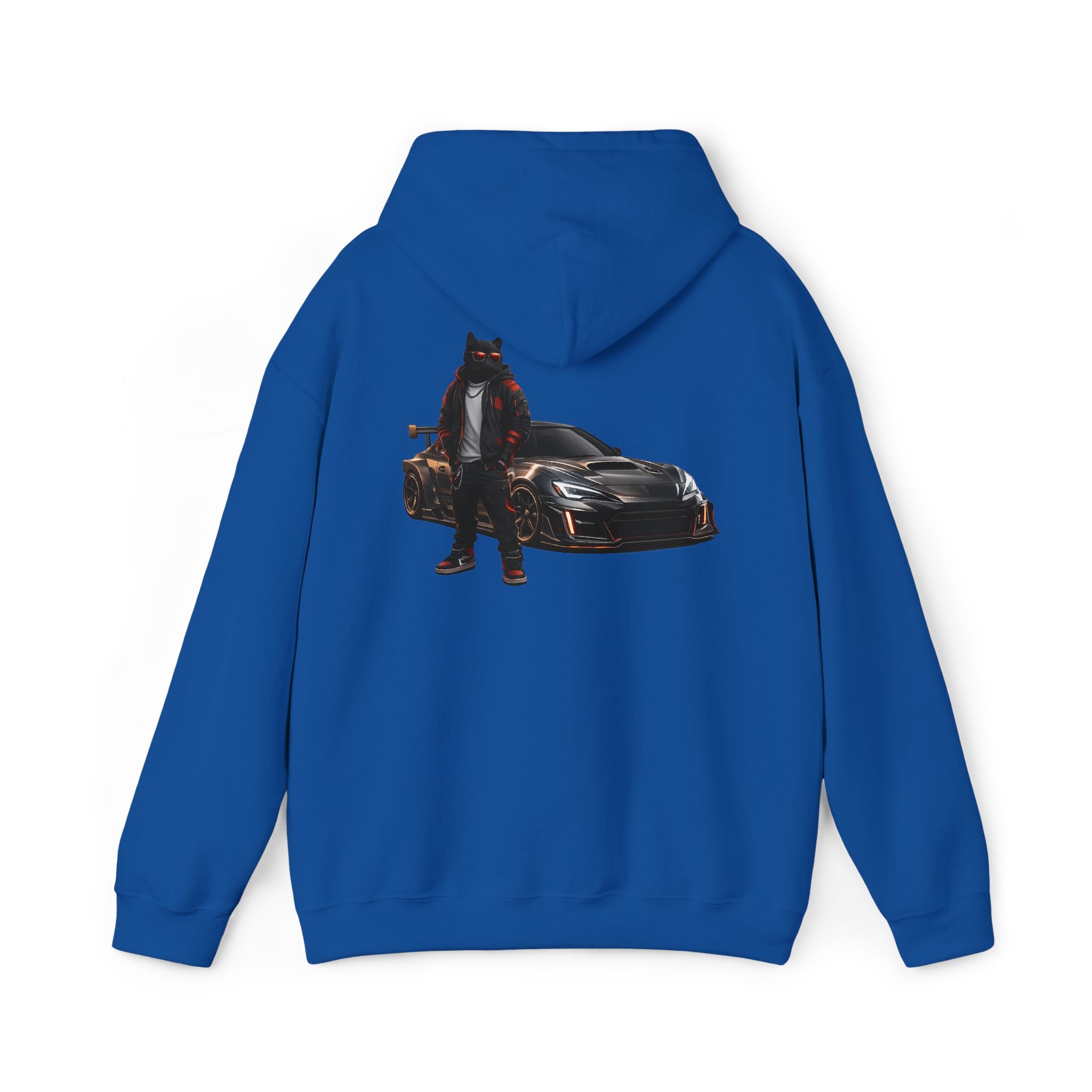 Cool Black Cat Streetwear Custom Widebody Sports Car JDM Hoodie