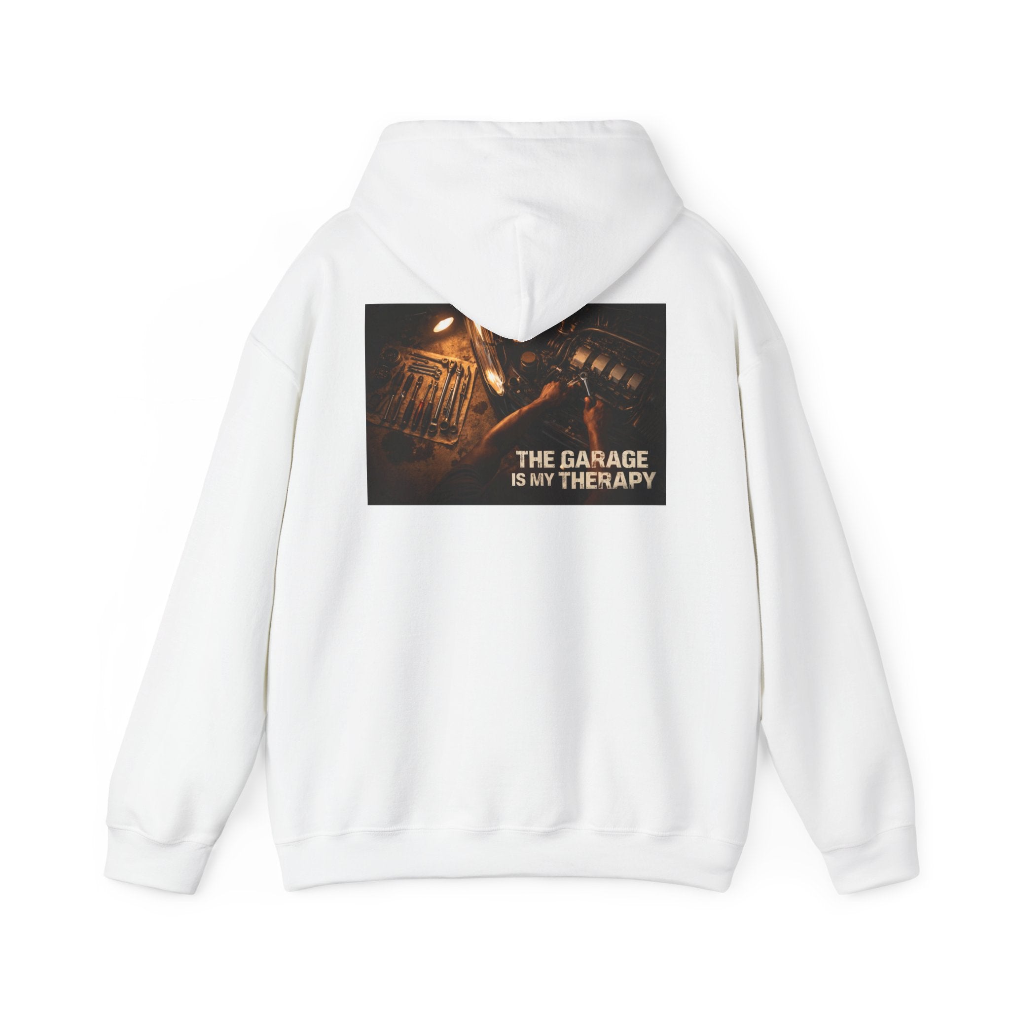 The Garage Is My Therapy Hoodie - Mechanic Car Enthusiast Gift Version 1