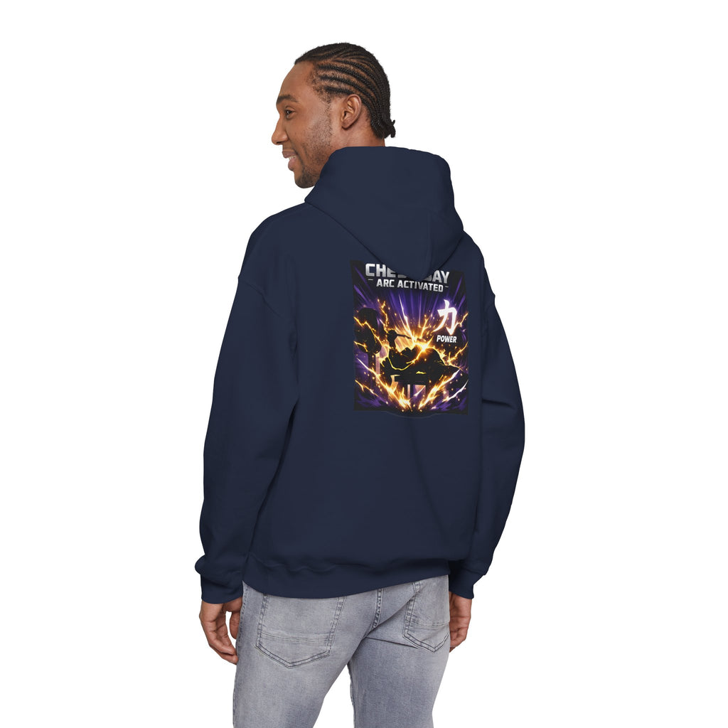 Chest Day Arc Activated Men’s Hoodie — Power (力) Gym Motivation