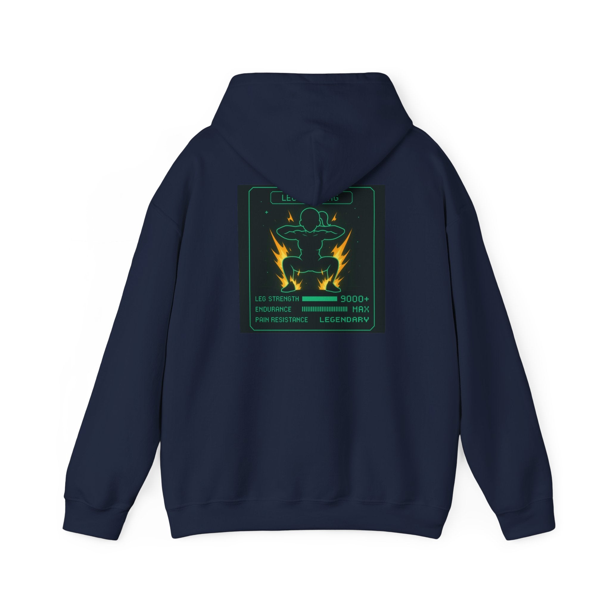 Women’s RPG Leg Day Sweatshirt — "Leg Training Stats 9000+" Gaming Gym Motivation