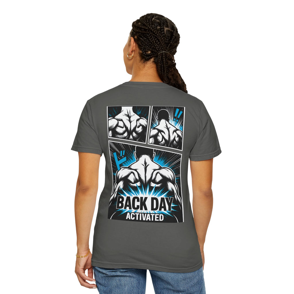 Back Day Activated Comic Gym T-Shirt — Workout Motivation for Bodybuilders