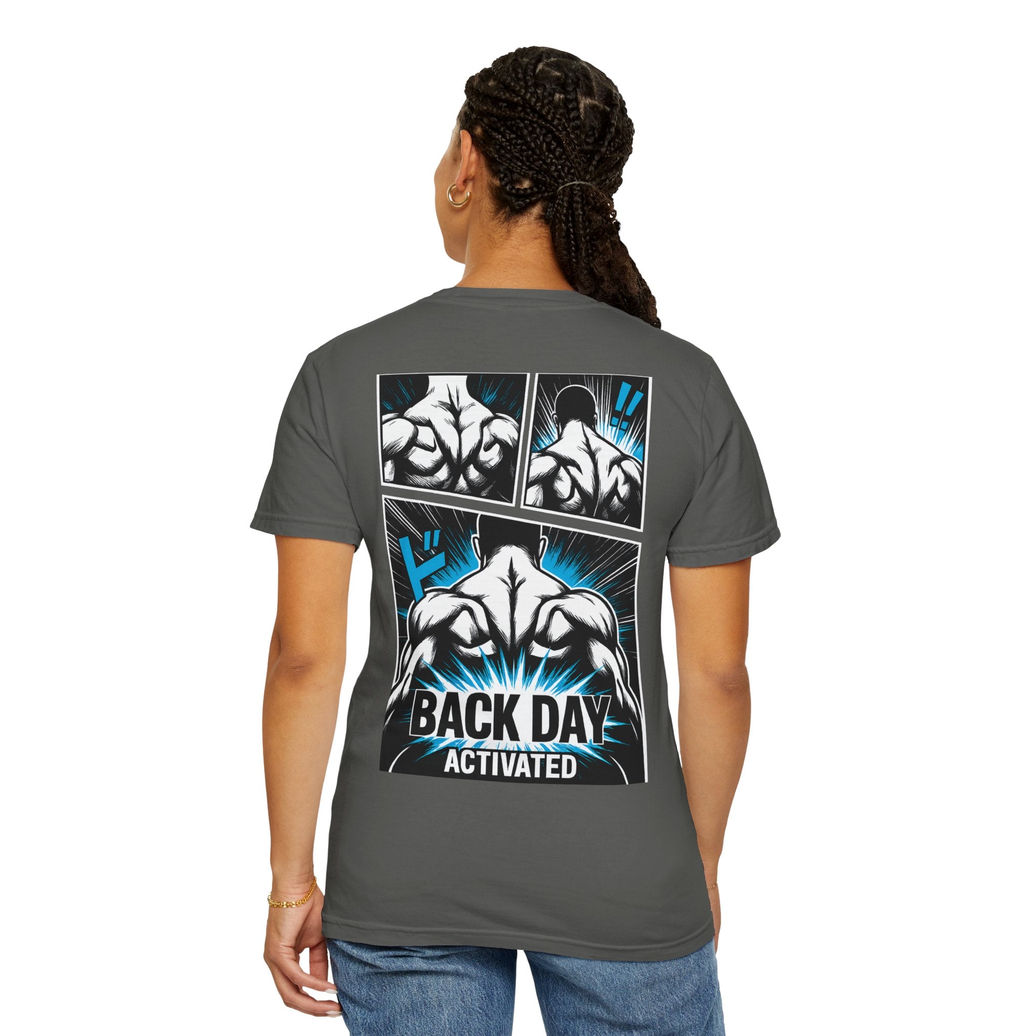 Back Day Activated Comic Gym T-Shirt — Workout Motivation for Bodybuilders