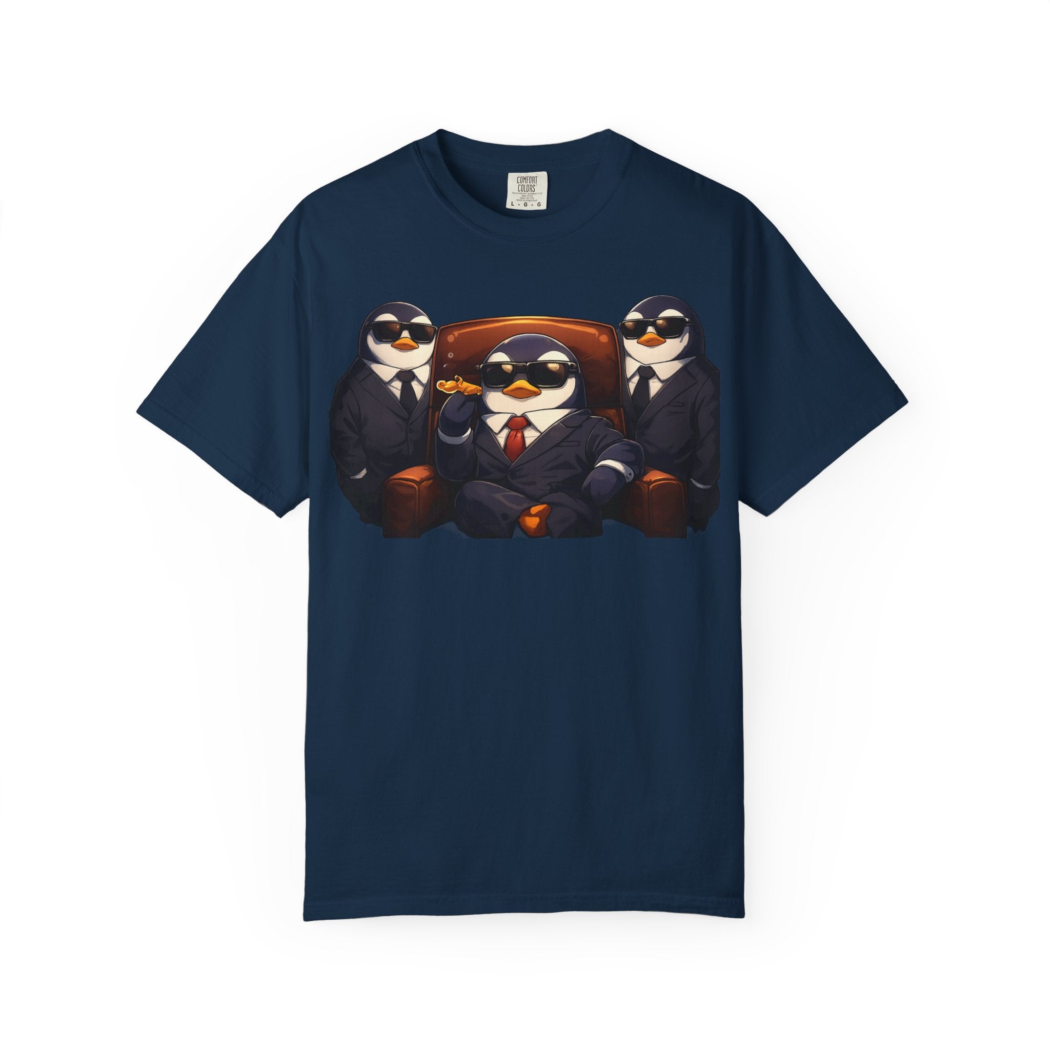 Penguin Mafia Boss T-Shirt — Funny Godfather Penguins in Suits, Cigar & Bodyguards