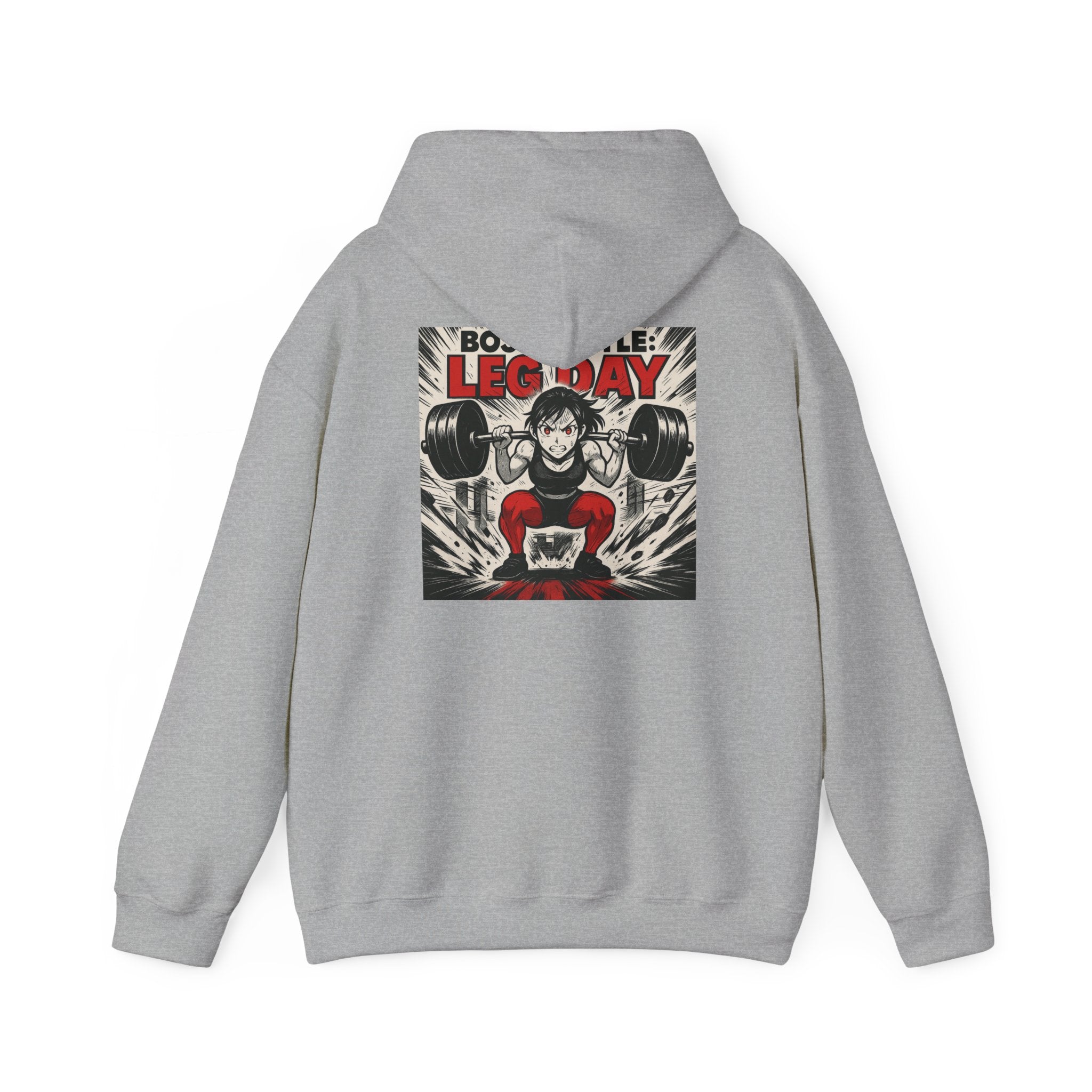 Boss Battle: Leg Day Hoodie — Anime Manga Female Lifter Gym Motivation