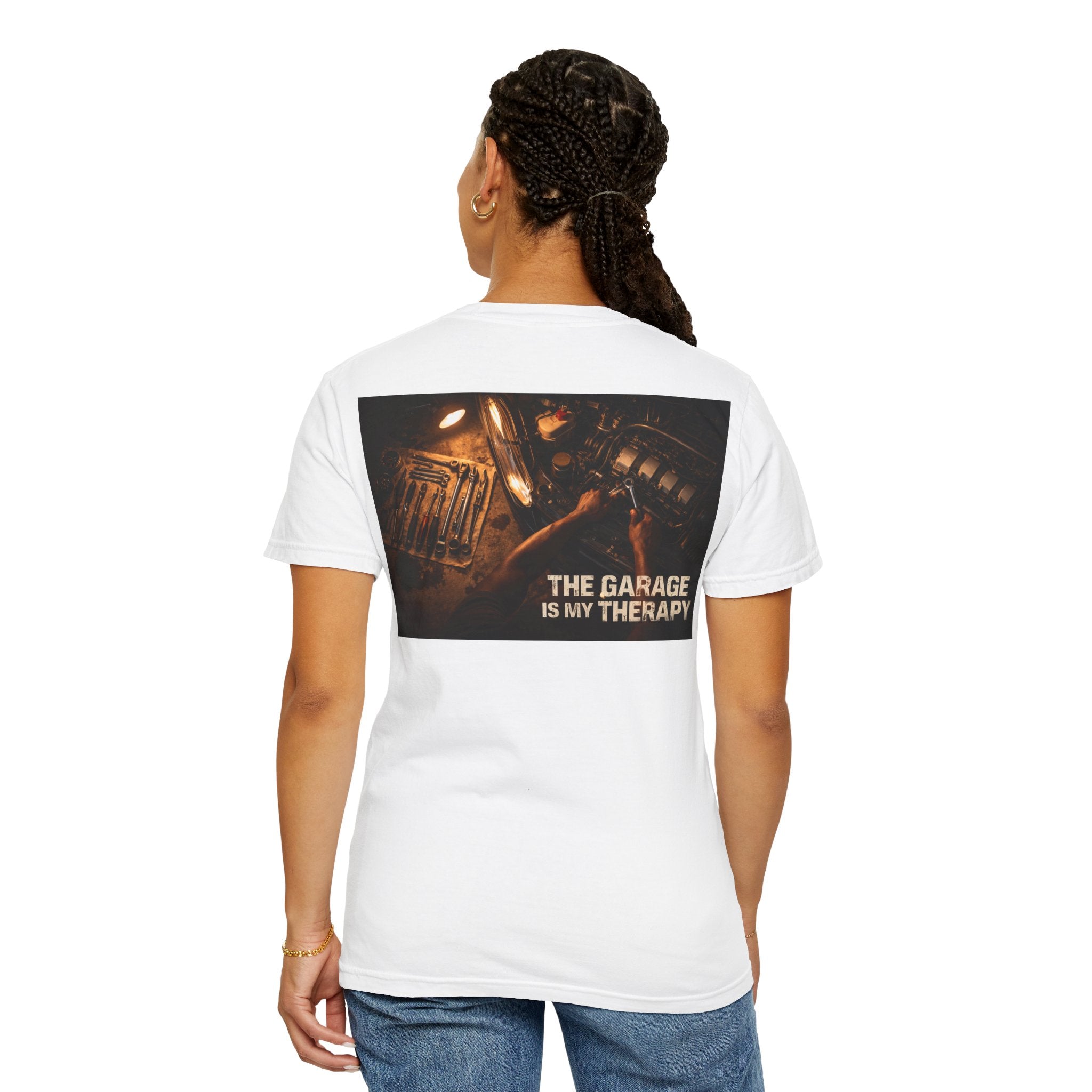 The Garage Is My Therapy T-Shirt - Mechanic Car Enthusiast Gift Version 1