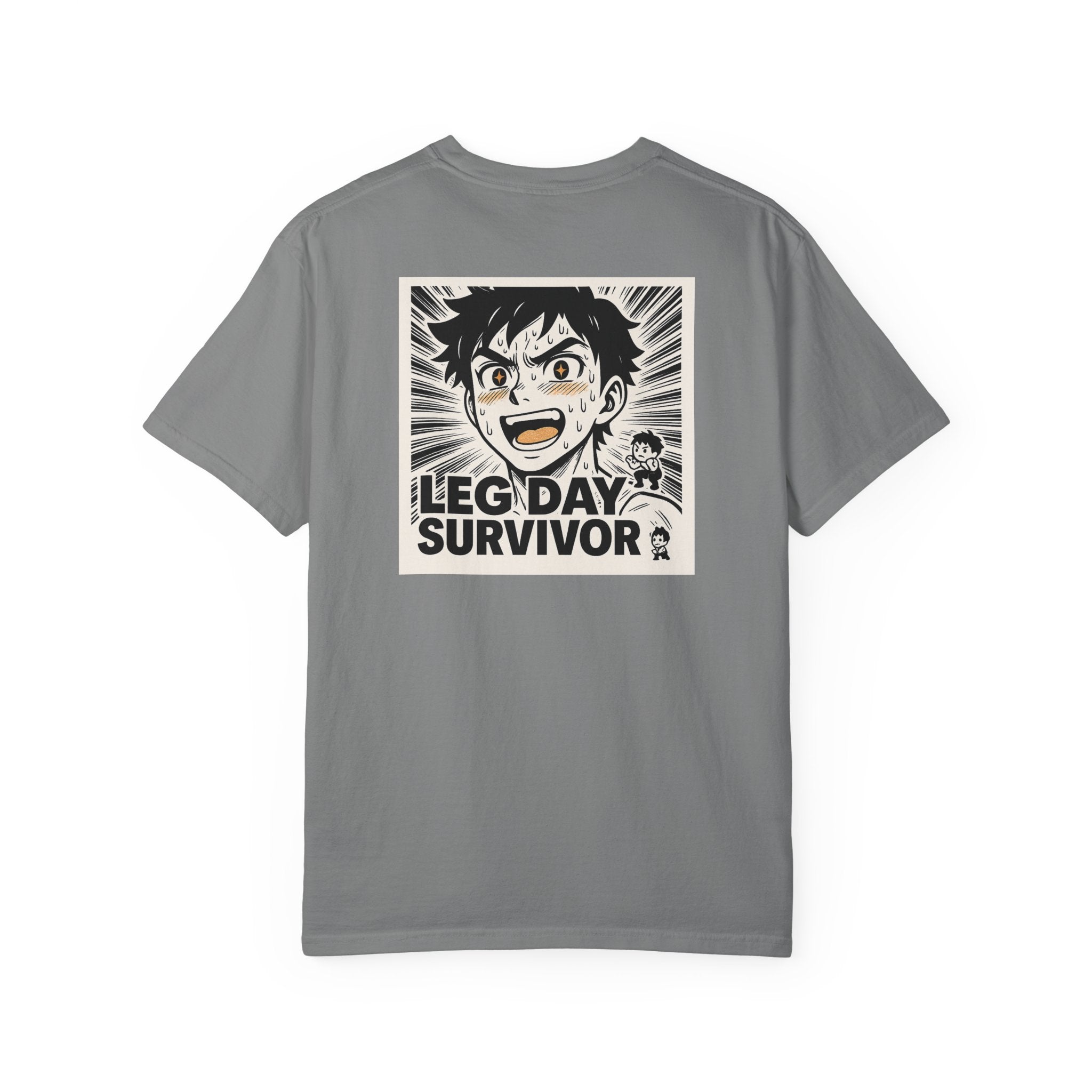 Leg Day Survivor Men’s Shirt - Funny Gym Workout Anime Fitness T-Shirt