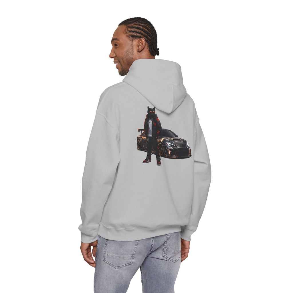 Cool Black Cat Streetwear Custom Widebody Sports Car JDM Hoodie
