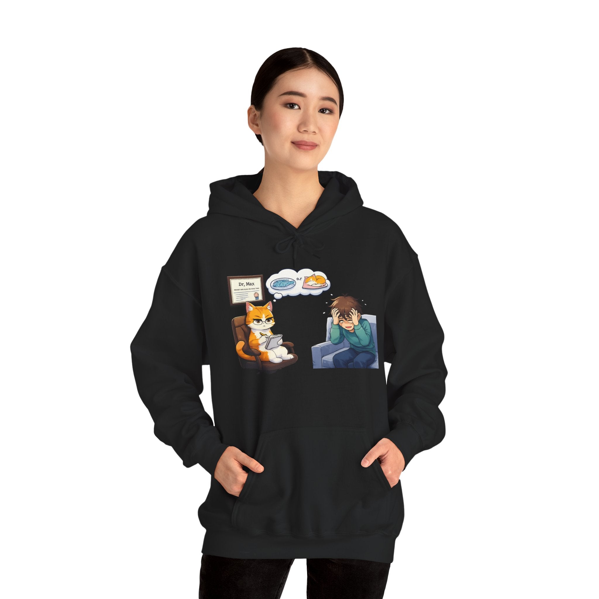 Dr. Max Cat Therapist Hoodie - Funny Mental Health Humor Gift