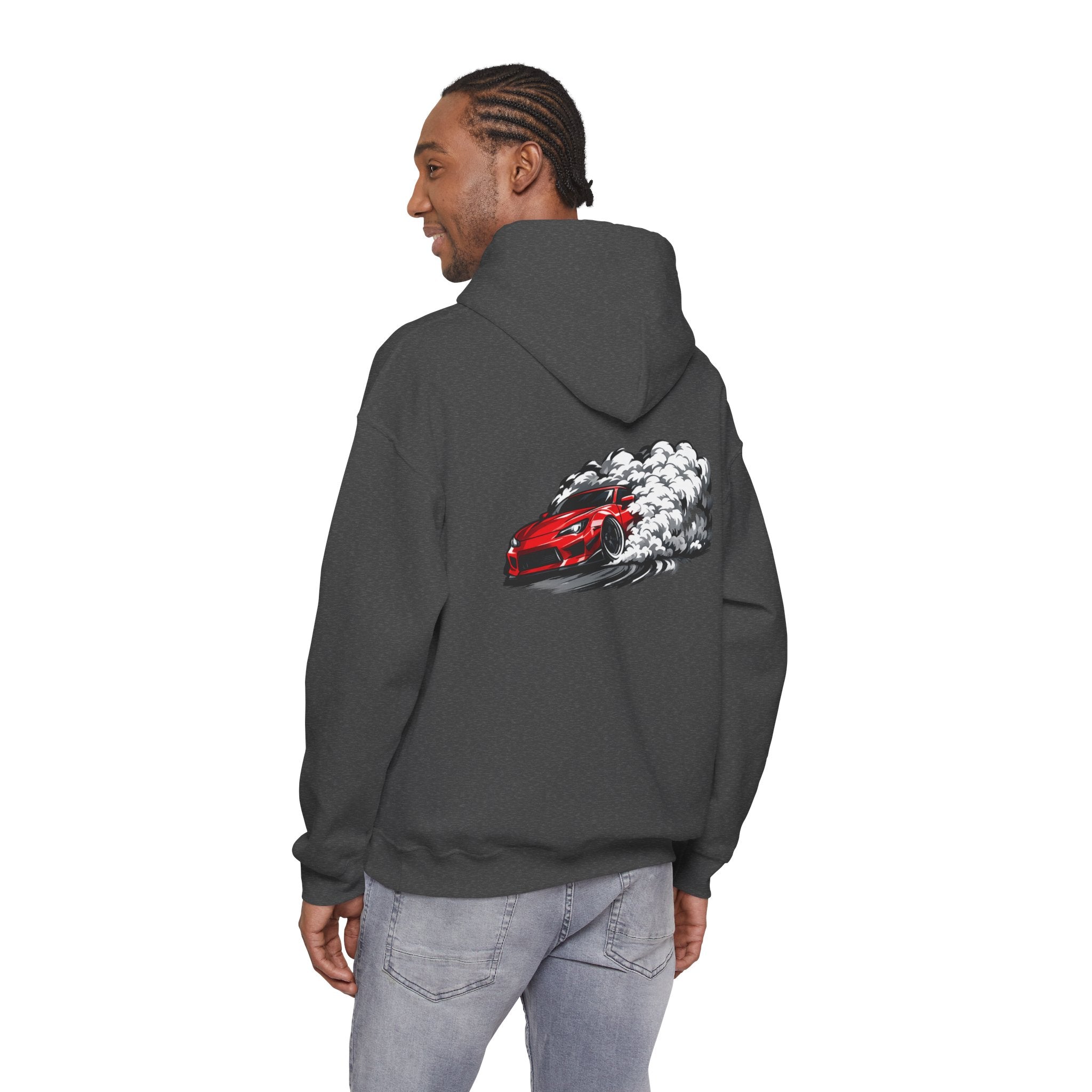 Red Fury Drift Hoodie — Modified Wide-Body JDM Car Design