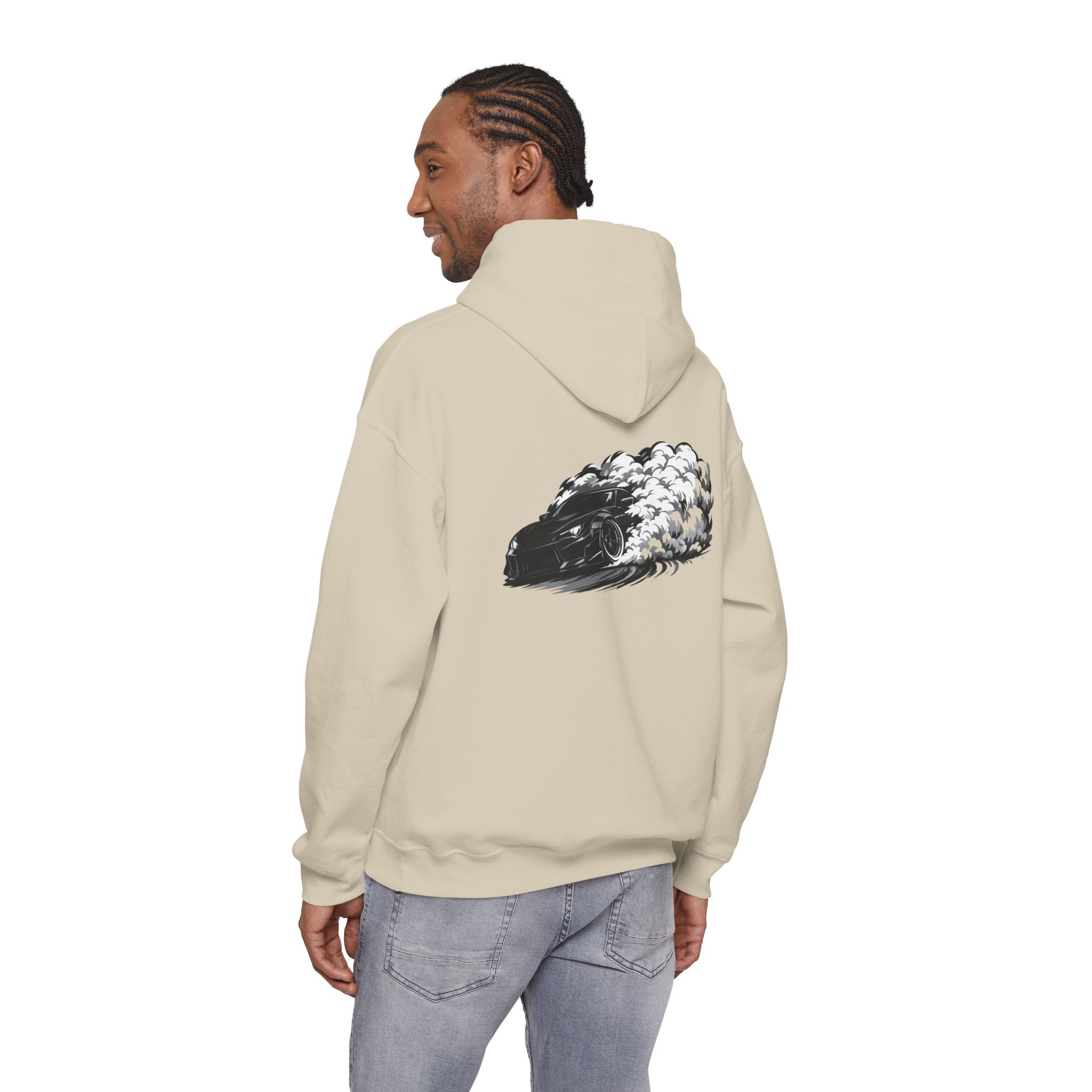 Shadow Drift Black Car Hoodie — Wide-Body Drift Design