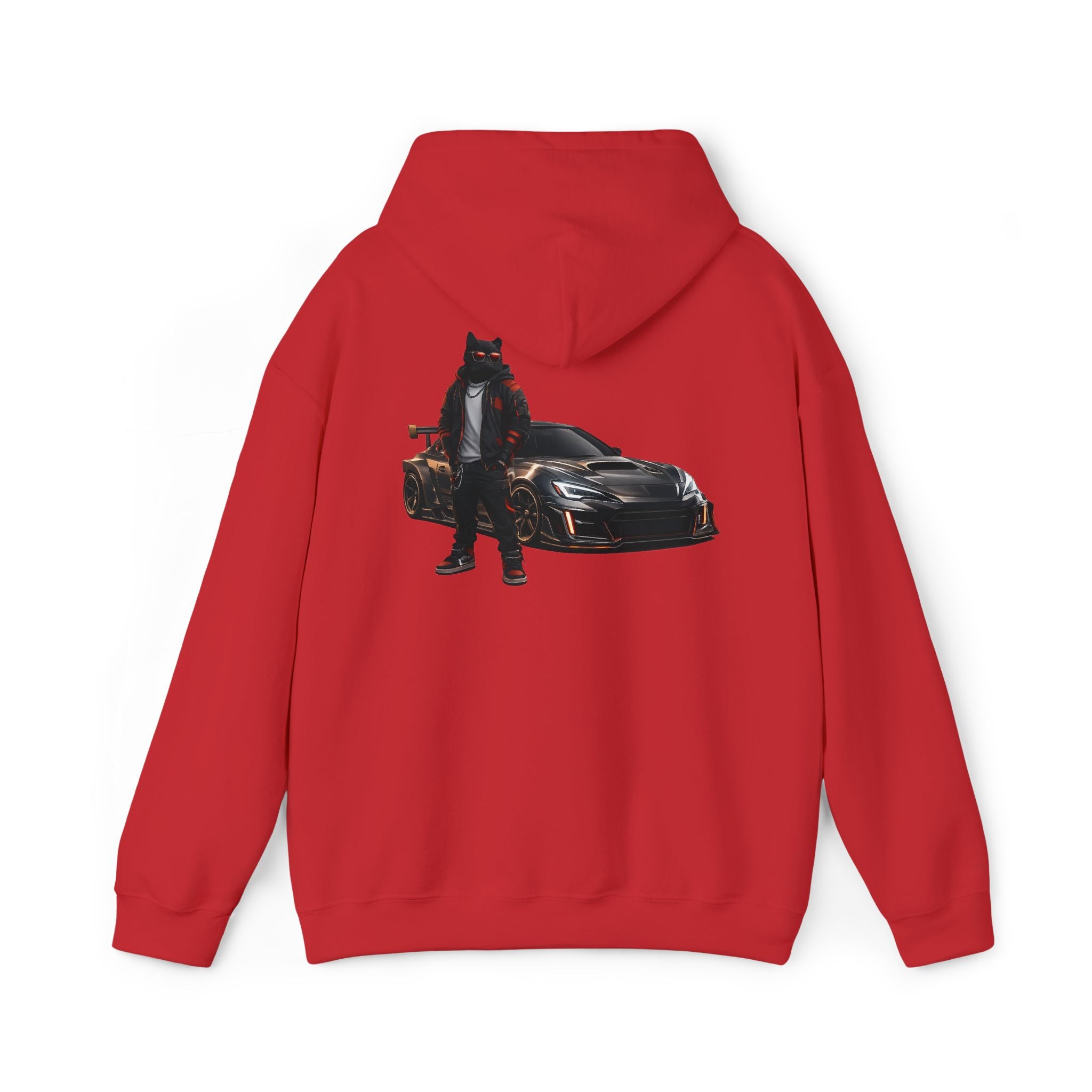 Cool Black Cat Streetwear Custom Widebody Sports Car JDM Hoodie