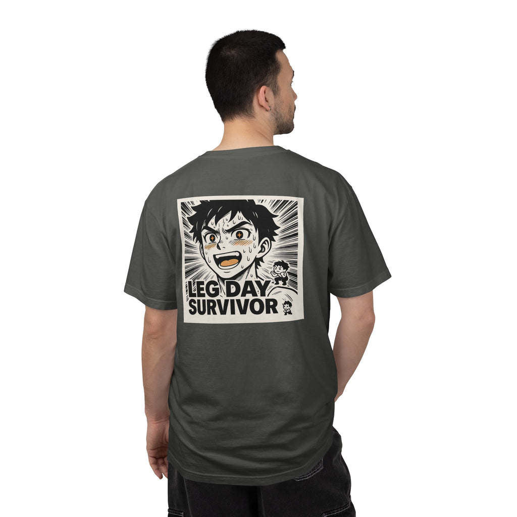 Leg Day Survivor Men’s Shirt - Funny Gym Workout Anime Fitness T-Shirt