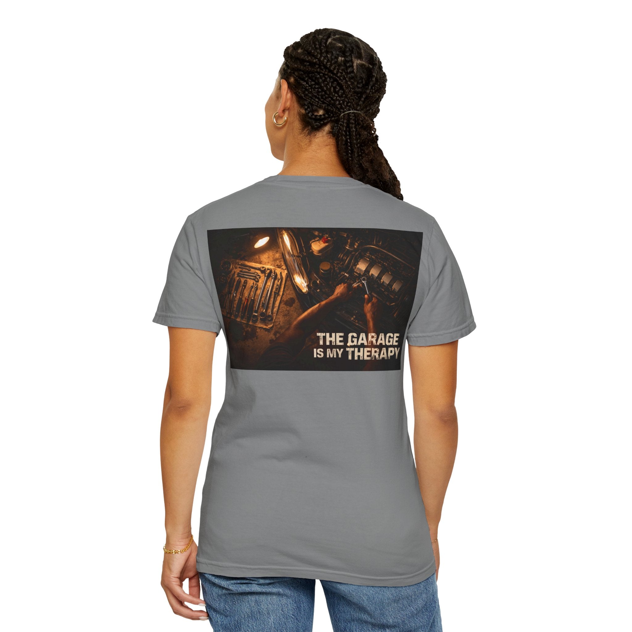 The Garage Is My Therapy T-Shirt - Mechanic Car Enthusiast Gift Version 1