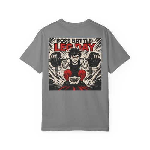 Boss Battle: Leg Day T-Shirt — Anime Gym Male Lifter