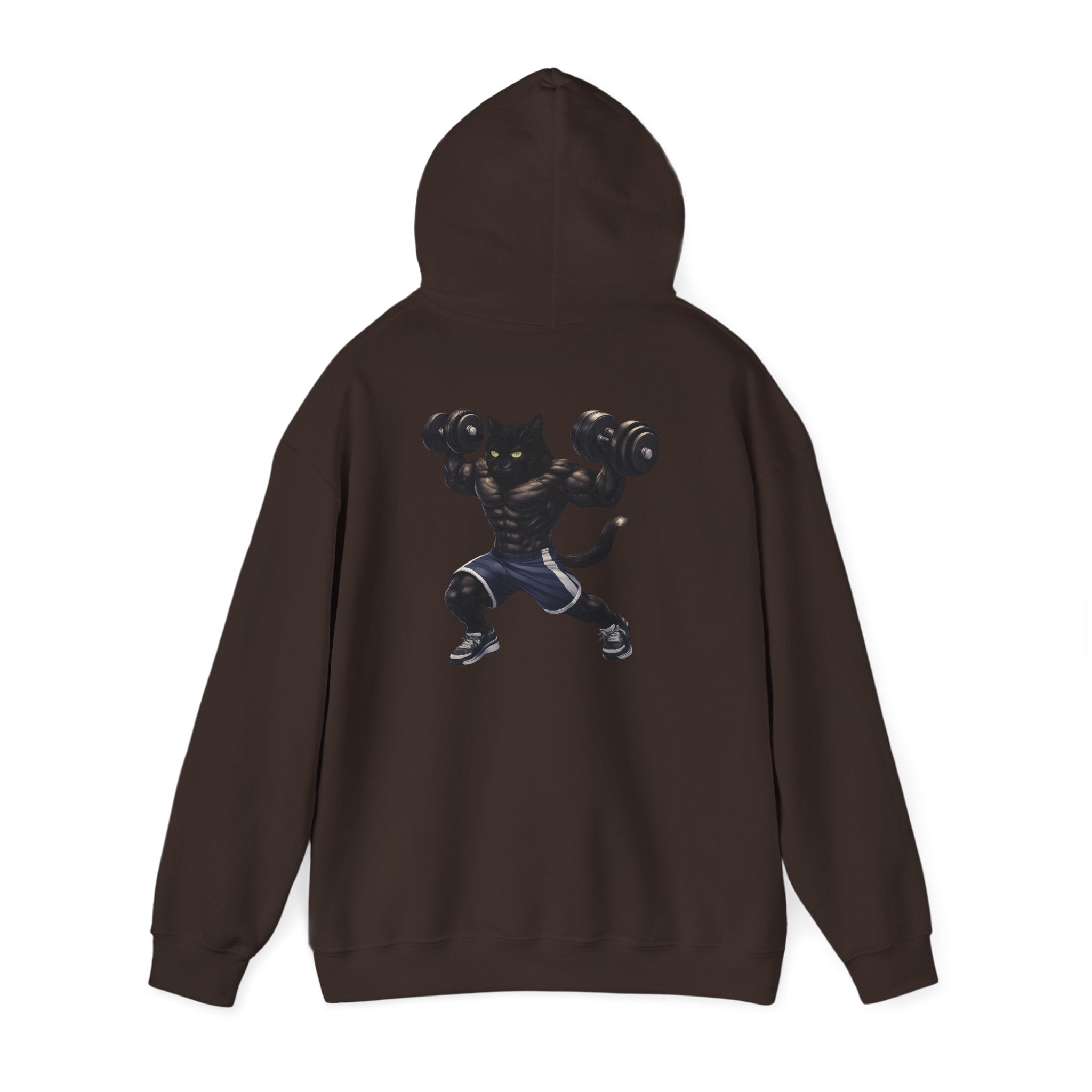 Gym Cat Hoodie — Funny Weightlifting & Workout Hoodie | Fitness Lover Gift