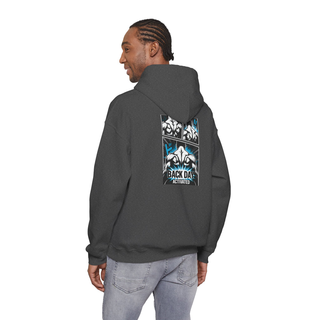 Back Day Activated Comic-Style Hoodie — Gym Motivation for Bodybuilders
