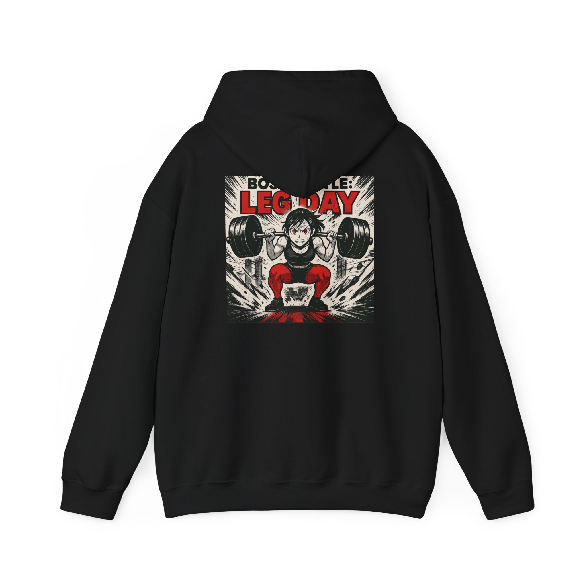 Boss Battle: Leg Day Hoodie — Anime Manga Female Lifter Gym Motivation