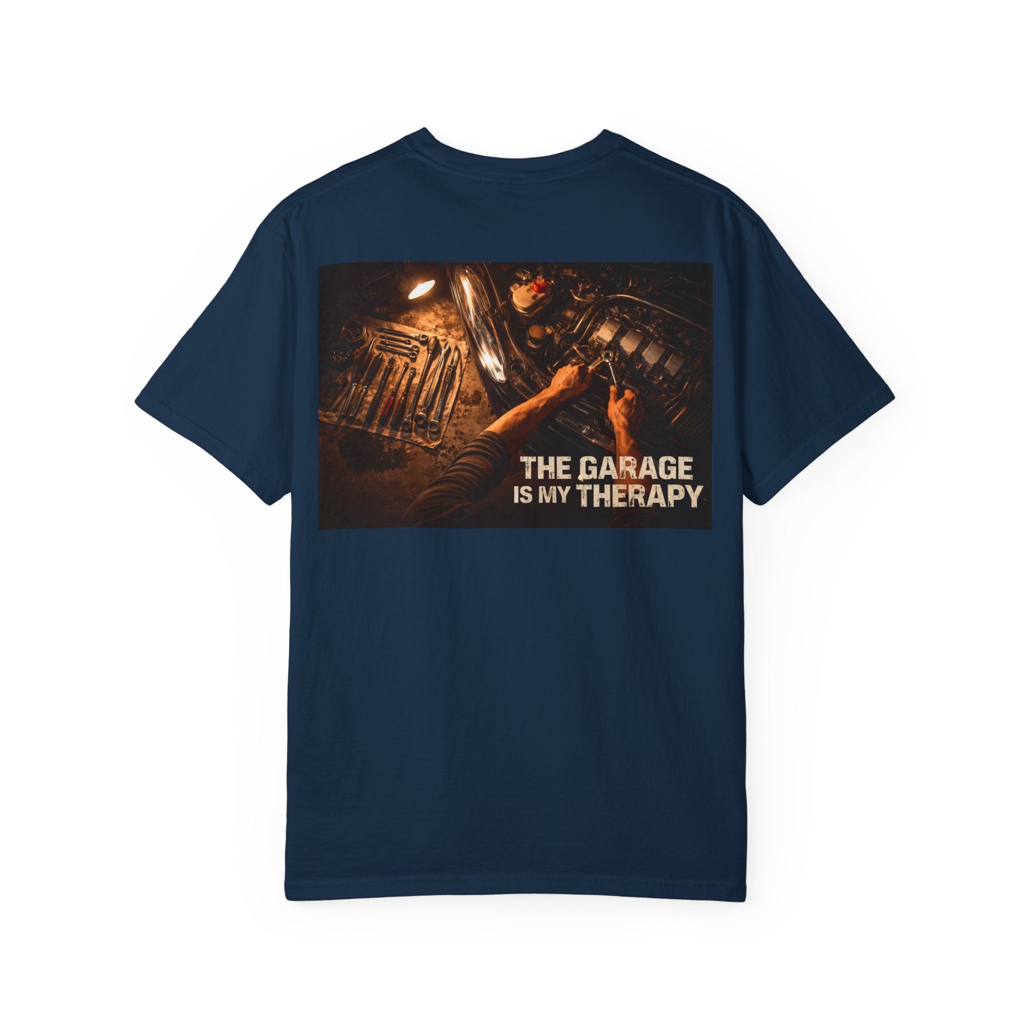The Garage Is My Therapy T-Shirt - Mechanic Car Enthusiast Gift Version 2