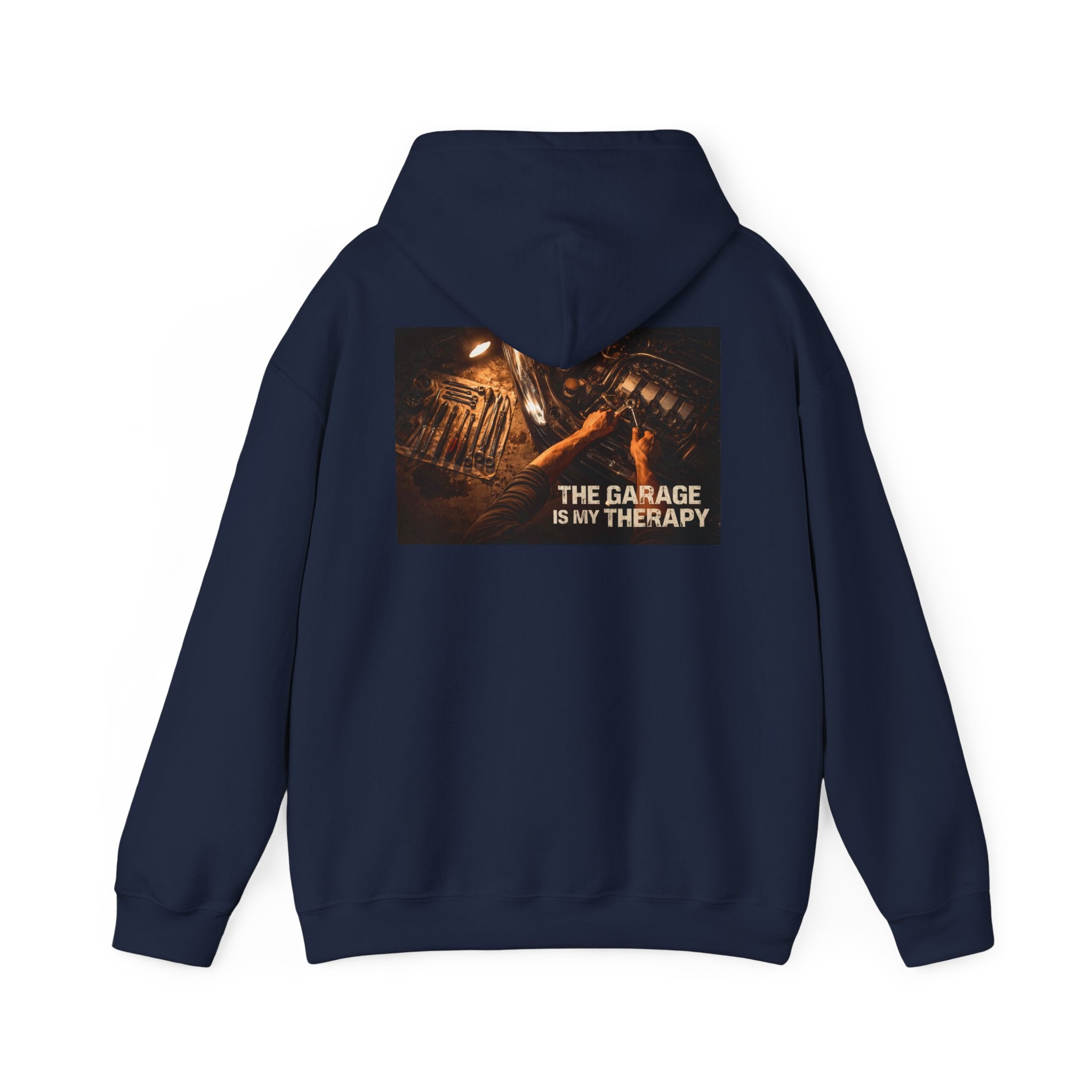 The Garage Is My Therapy Hoodie - Mechanic Car Enthusiast Gift Version 2