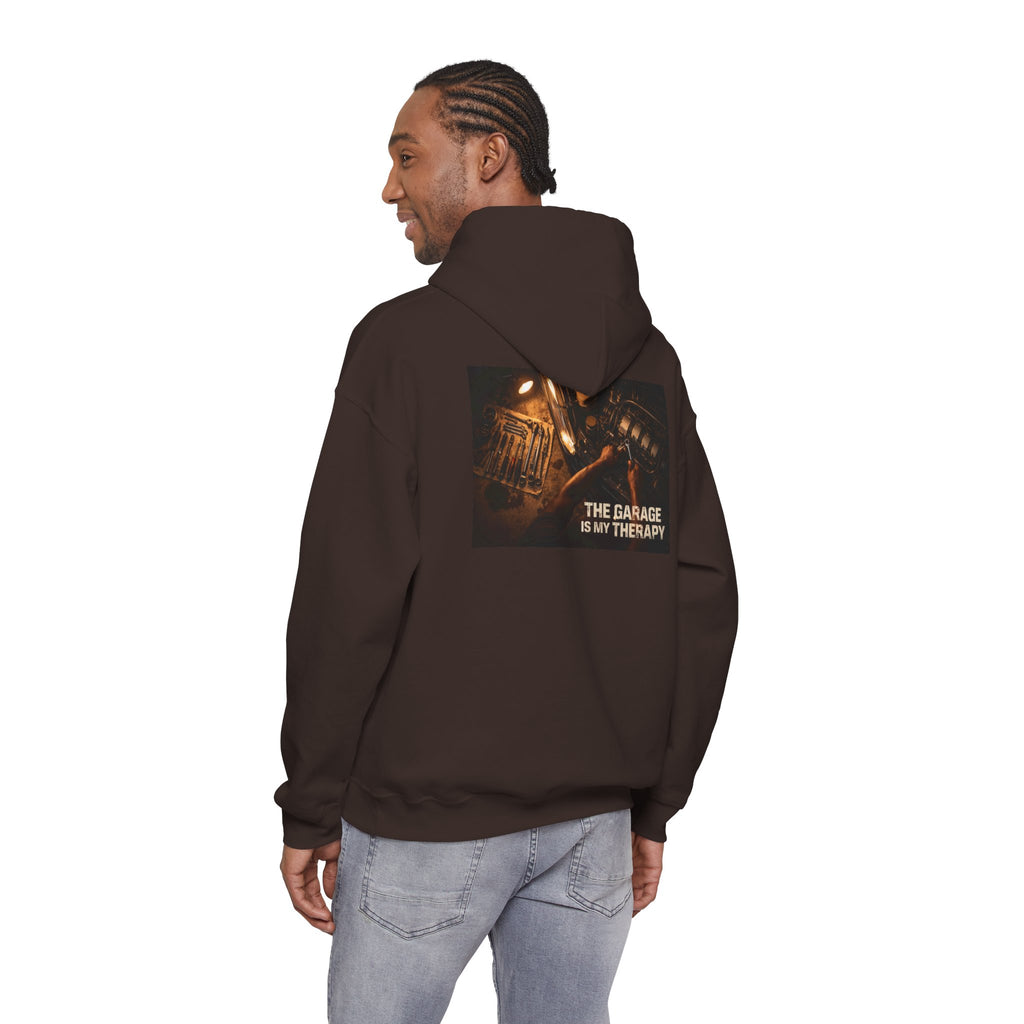 The Garage Is My Therapy Hoodie - Mechanic Car Enthusiast Gift Version 1